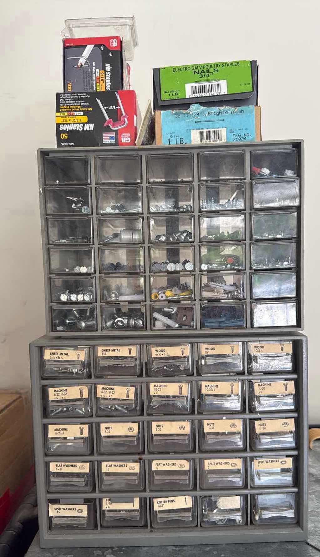 Photo 1 of STORAGE CONTAINERS W ASSORTED TYPES & SIZES OF SCREWS