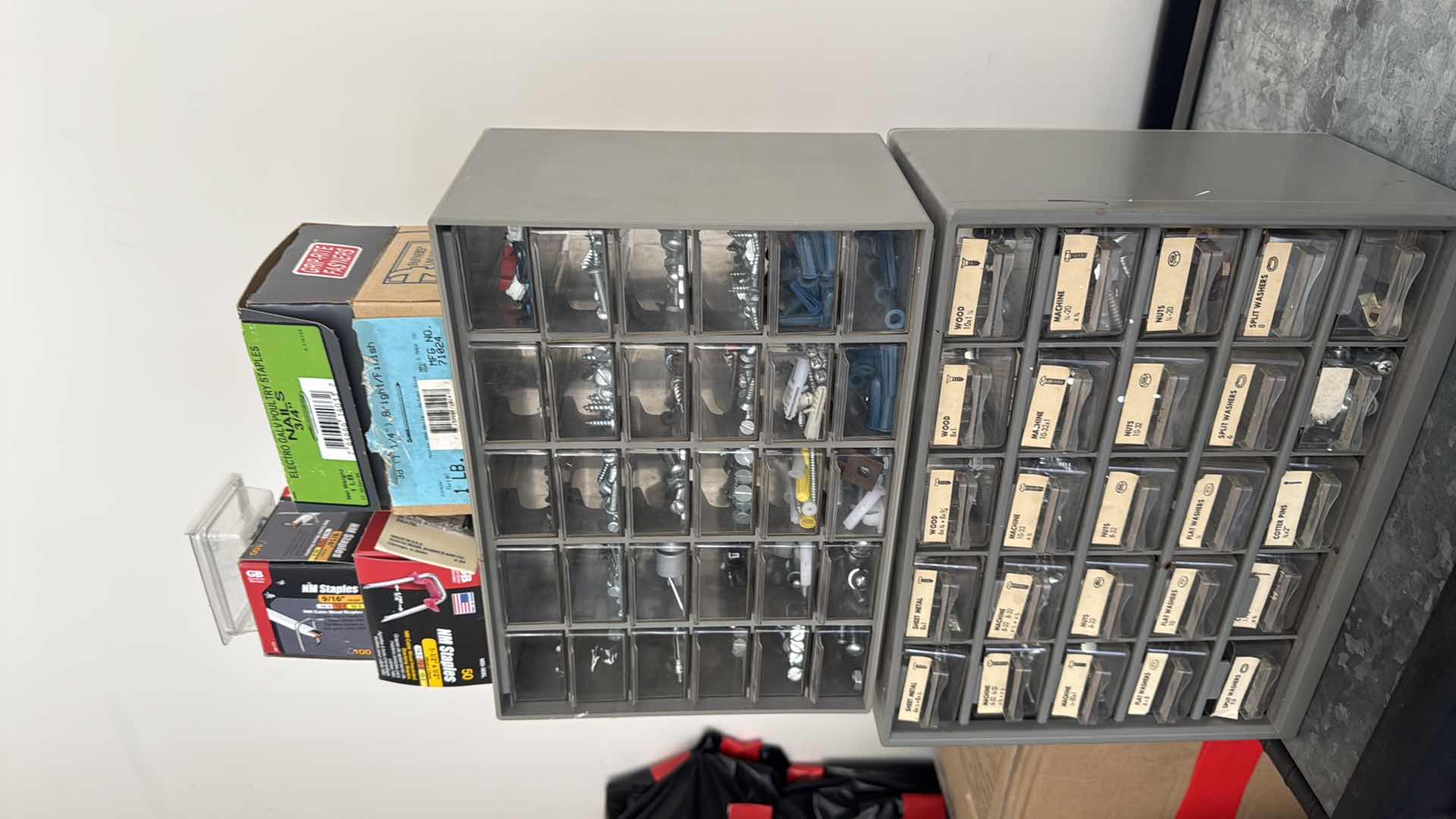 Photo 1 of STORAGE CONTAINERS W ASSORTED TYPES & SIZES OF SCREWS