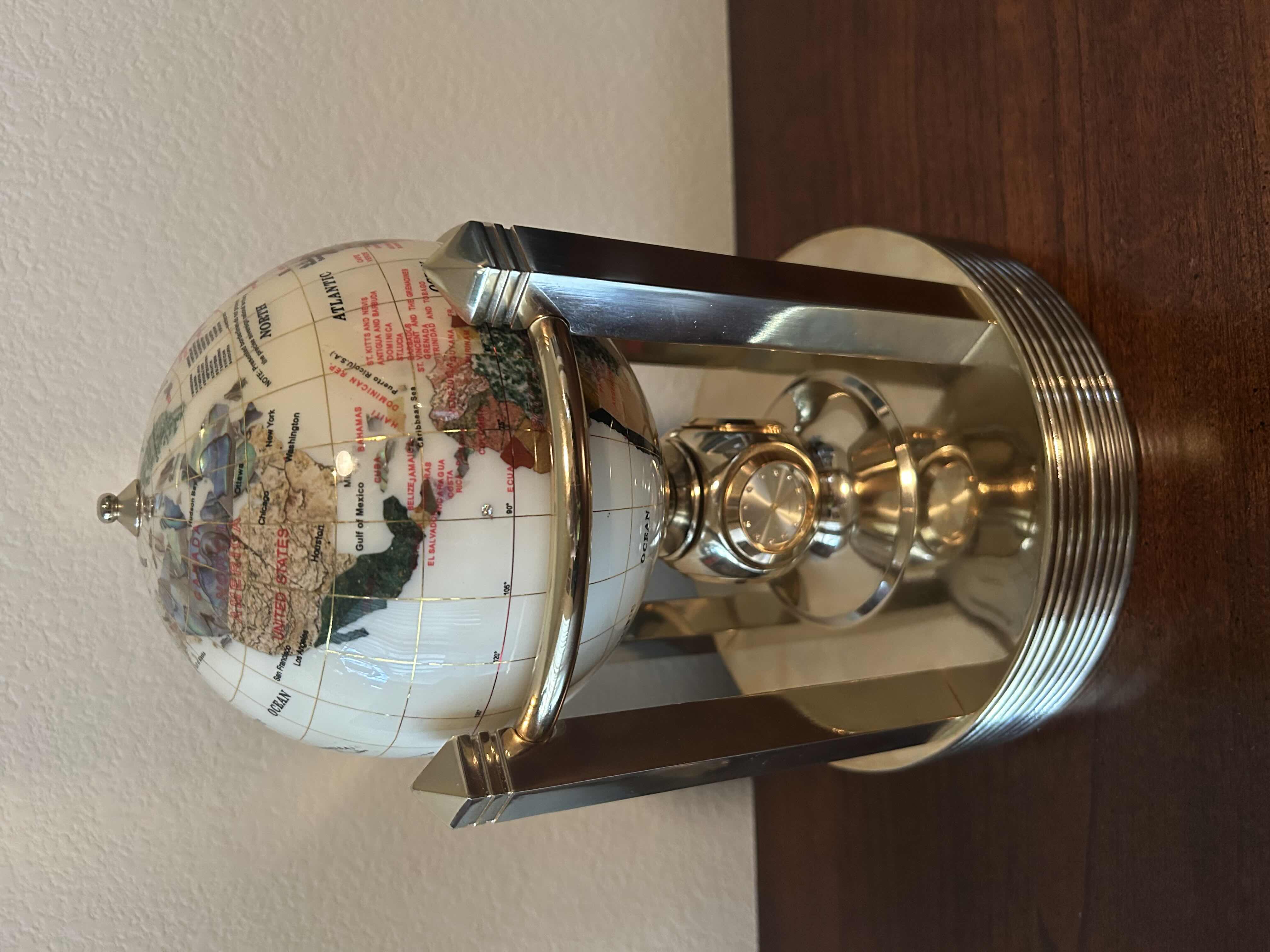 Photo 1 of ALEXANDER KALIFANO GEMSTONE ROTATING GLOBE H 13"