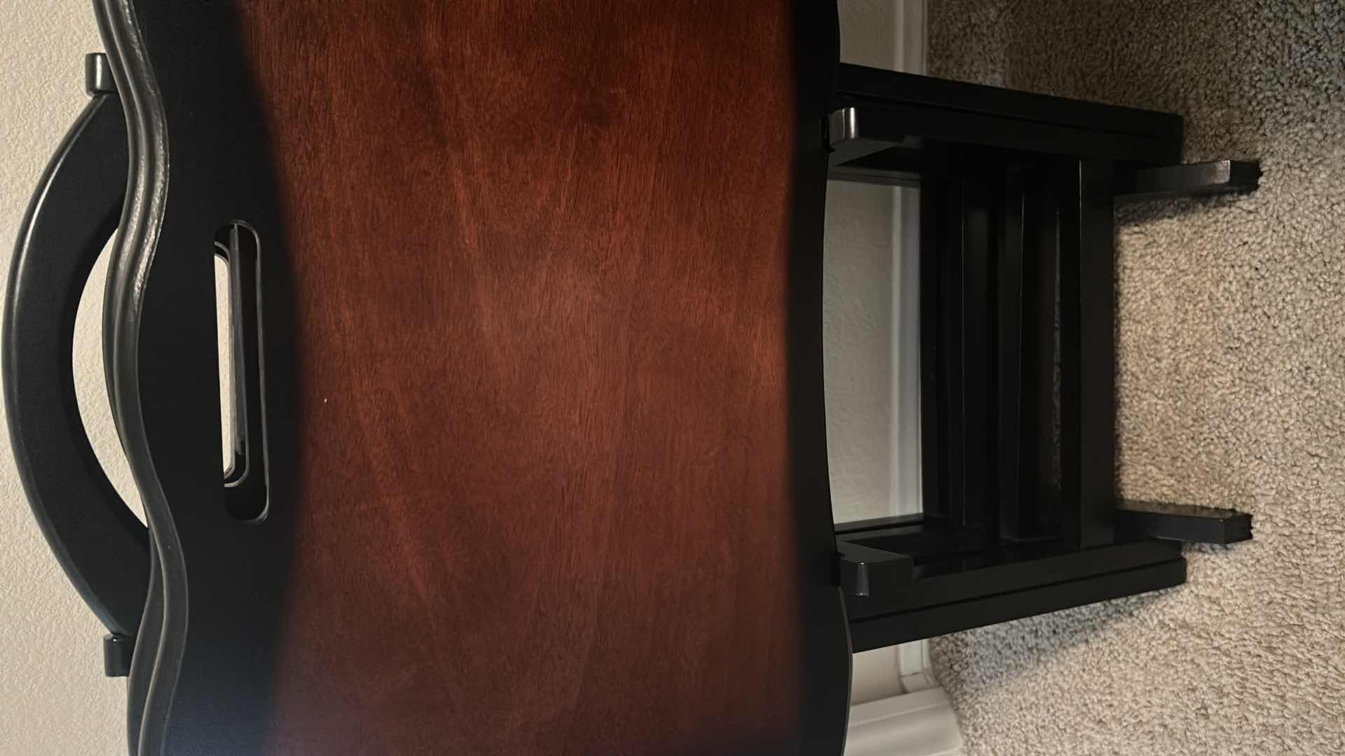 Photo 1 of 4- WOOD TV TRAYS W STAND