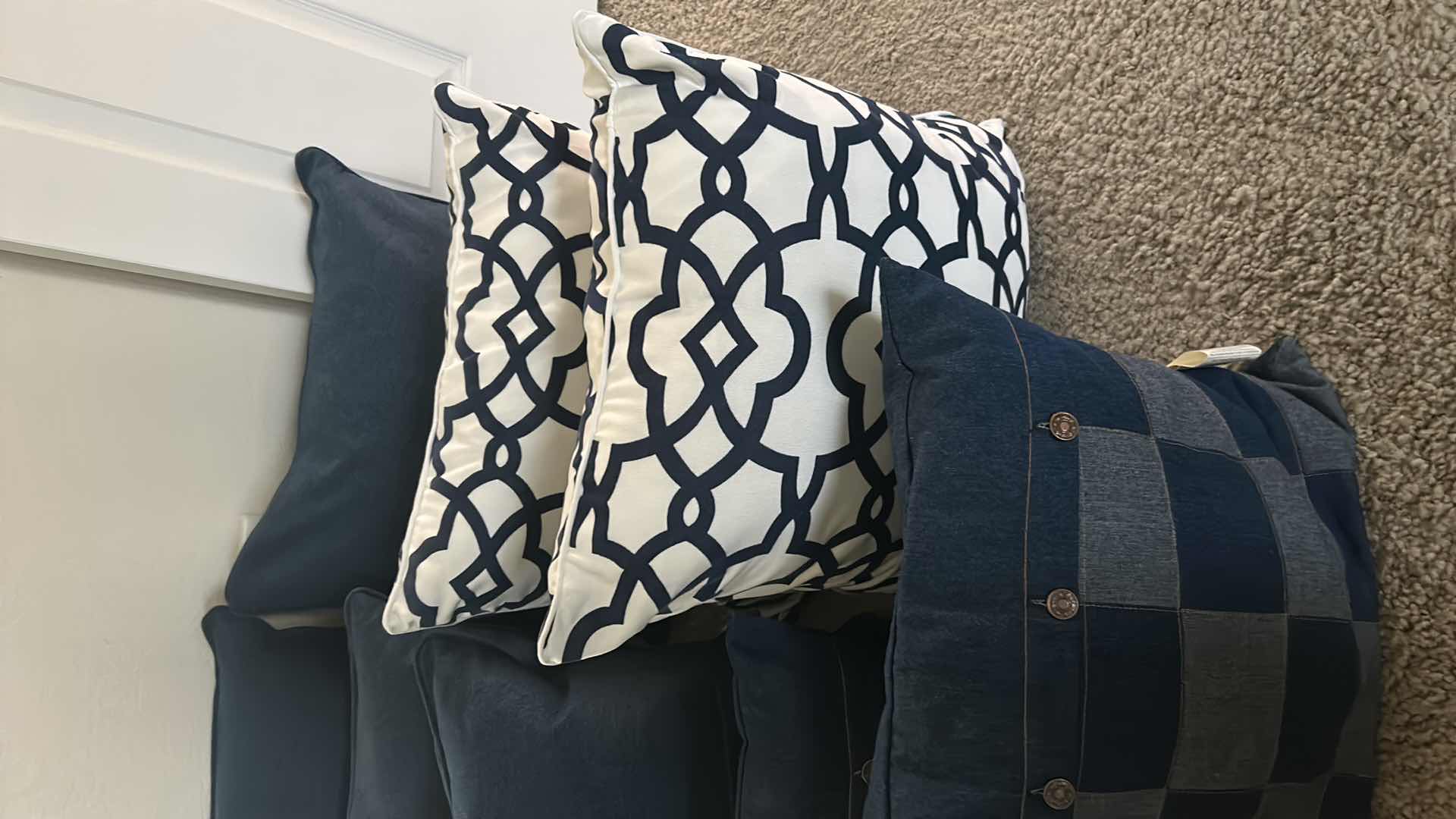 Photo 1 of 8- ASSORTED BLUE DECORATIVE PILLOWS