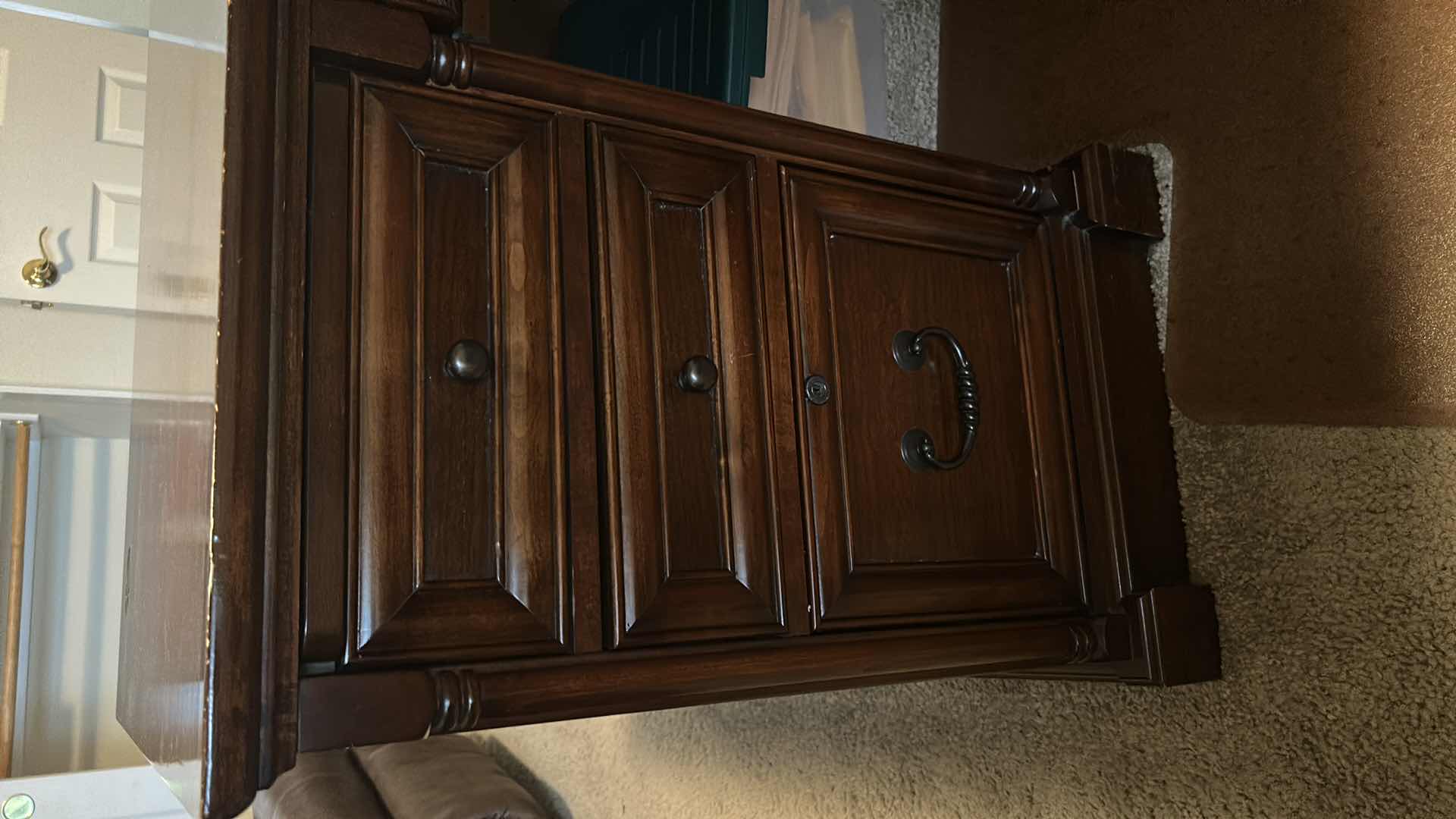 Photo 1 of EXECUTIVE- STYLE L-SHAPED MAHOGANY DESK 73” X 87” PRINTER SOLD SEPARATELY 