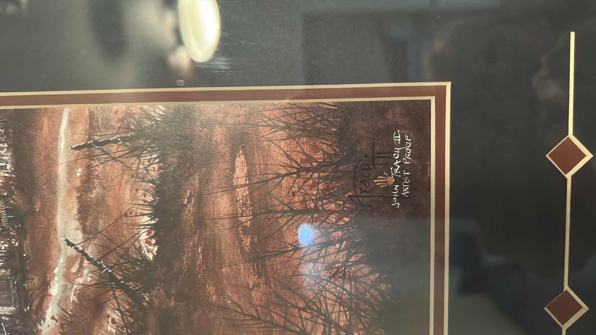 Photo 1 of 2 FRAMED JOHN TRACY THEMED SOUTHWESTERN AND NATIVE AMERICAN LANDSCAPES 14” X 21”