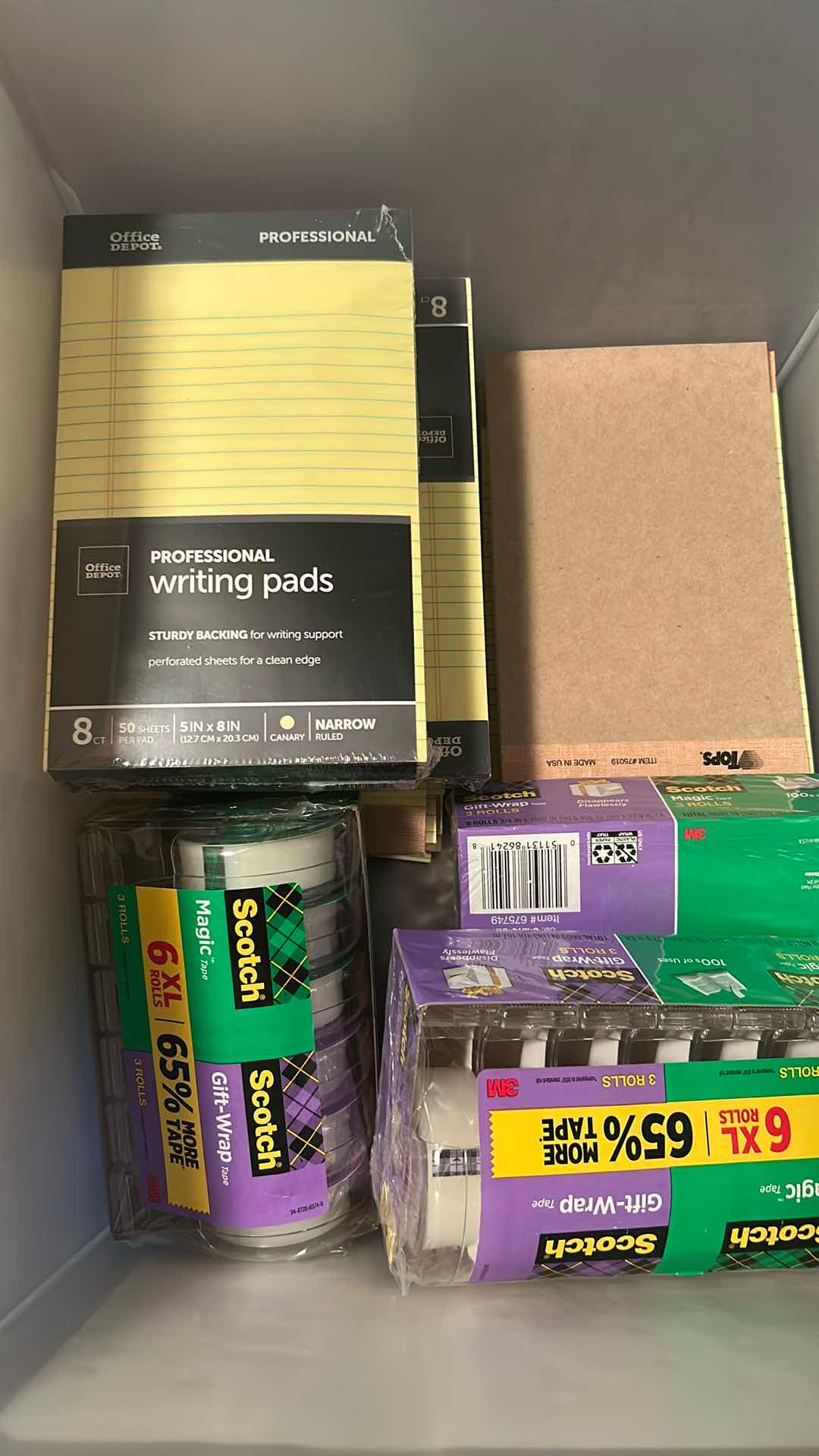 Photo 1 of 2 PLASTIC CONTAINERS MANILA ENVELOPES WRITING PADS TAPE