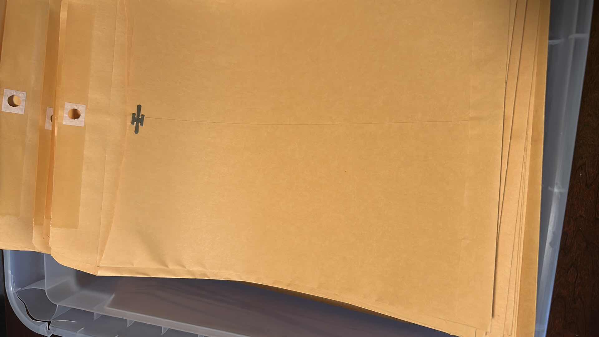 Photo 1 of 2 PLASTIC CONTAINERS MANILA ENVELOPES WRITING PADS TAPE