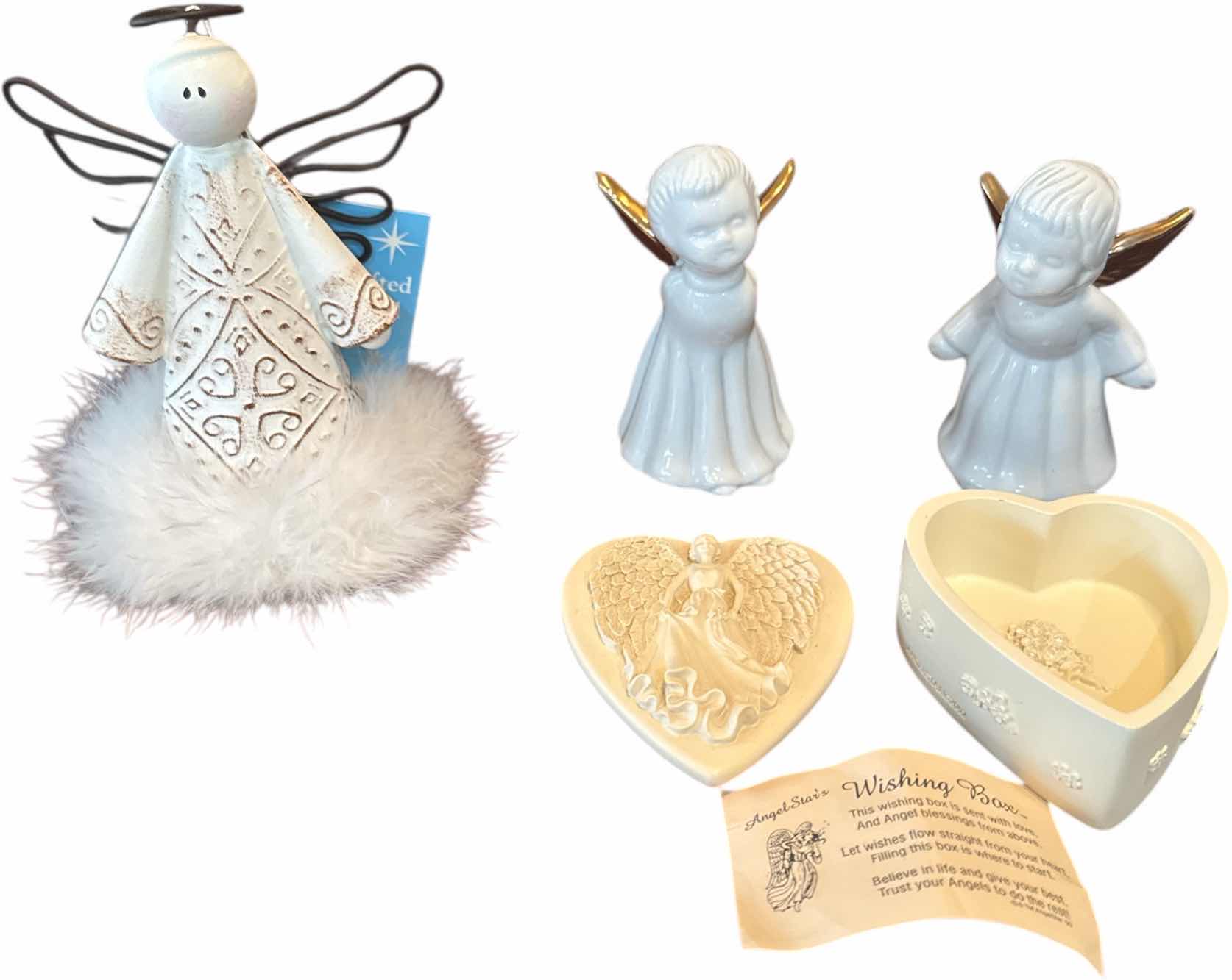 Photo 1 of 8- VINTAGE ANGEL FIGURINE COLLECTION RESIN AND CERAMIC
H6.75” AND SMALLER