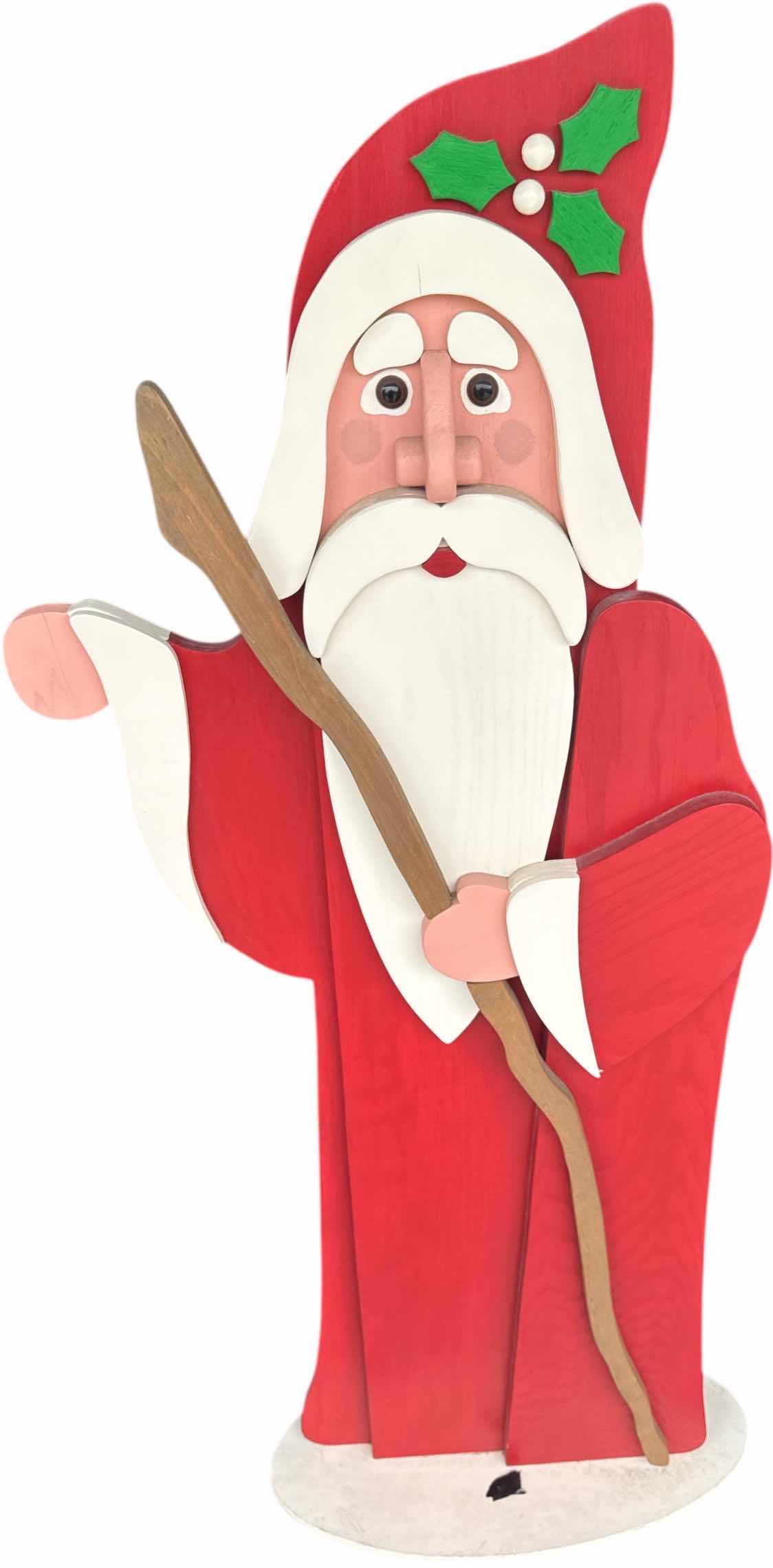 Photo 1 of HOLIDAY OUTDOOR DECOR CANDY CANE AND WOODEN SANTA CLAUSE 
H56” AND SMALLER