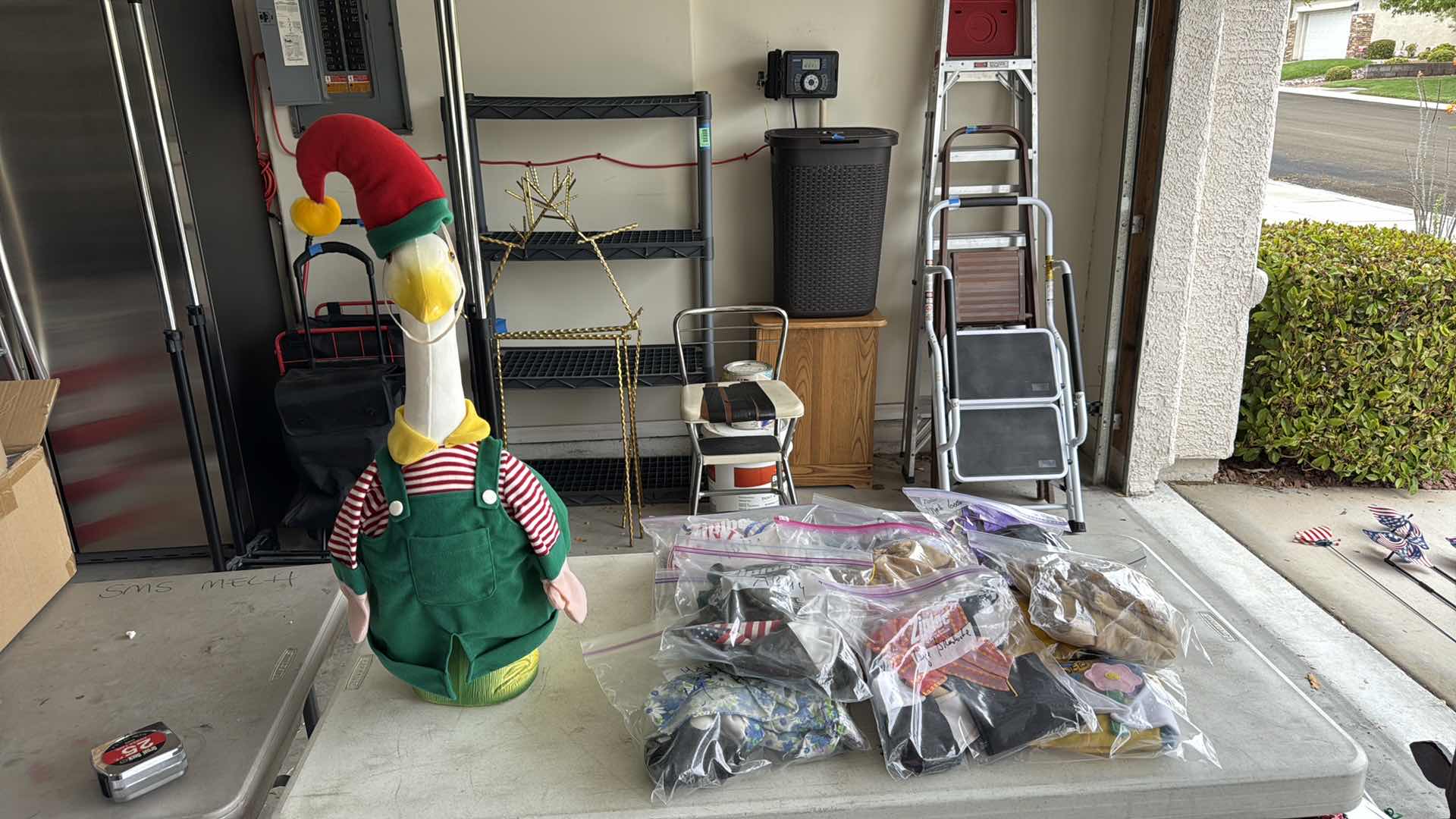 Photo 1 of 3-PLASTIC DUCK STATUE W SPECIAL OCCASION CLOTHES H24”, 18”,16”