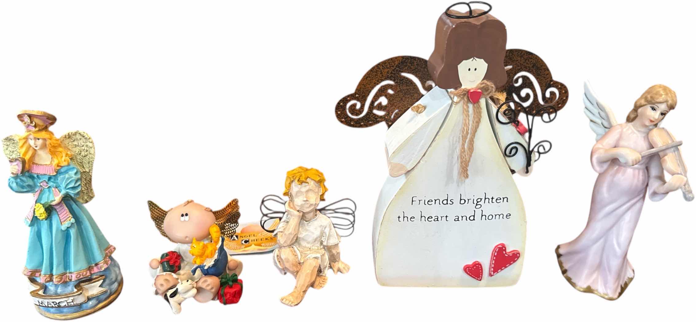 Photo 1 of 5- VINTAGE ANGEL FIGURINES COLLECTION AND DECENT OF THE HOLY SPIRIT JEWELRY BOX RESIN PORCELAIN AND WOOD
H8.5”