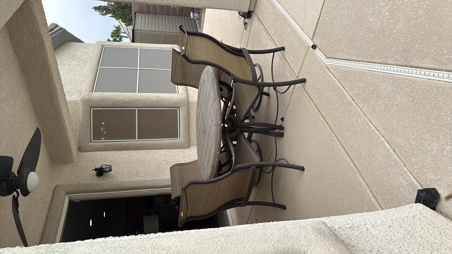 Photo 1 of 50” ROUND HEAVY PATIO TABLE W 2 ARM SWIVEL CHAIRS & 2 ARM CHAIRS