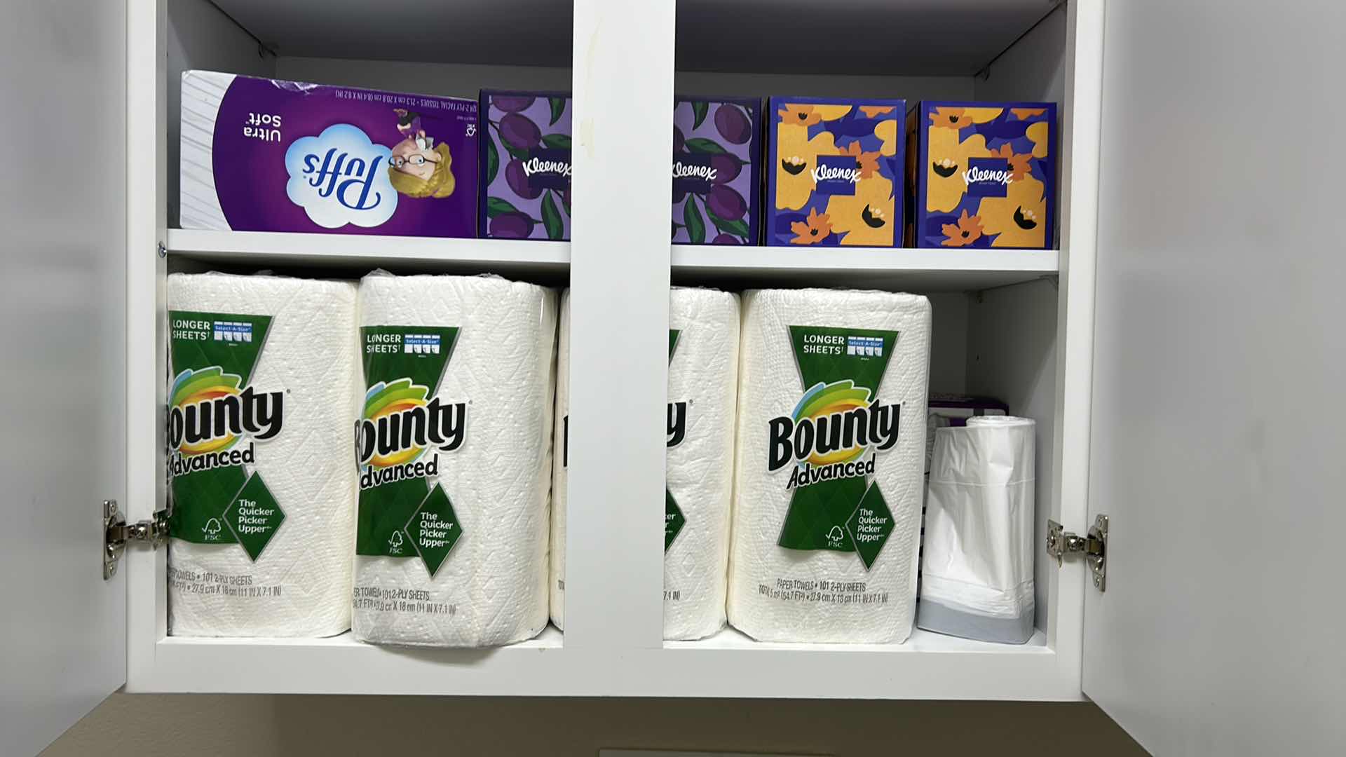 Photo 1 of CONTENTS OF CABINET SMALL BOXES KLEENEX BOUNTY