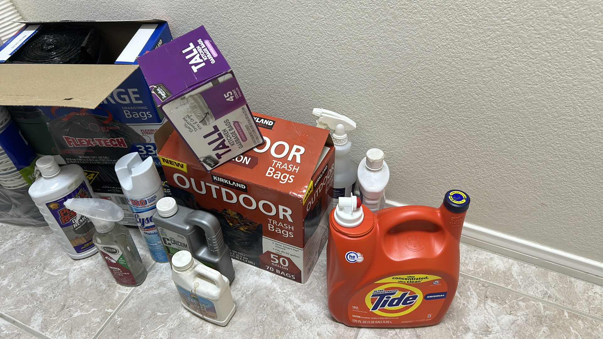 Photo 1 of ASSORTED COLD CUPS TRASH BAGS CLEAN SUPPLIES