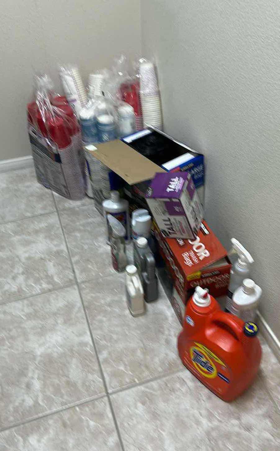 Photo 1 of ASSORTED COLD CUPS TRASH BAGS CLEAN SUPPLIES