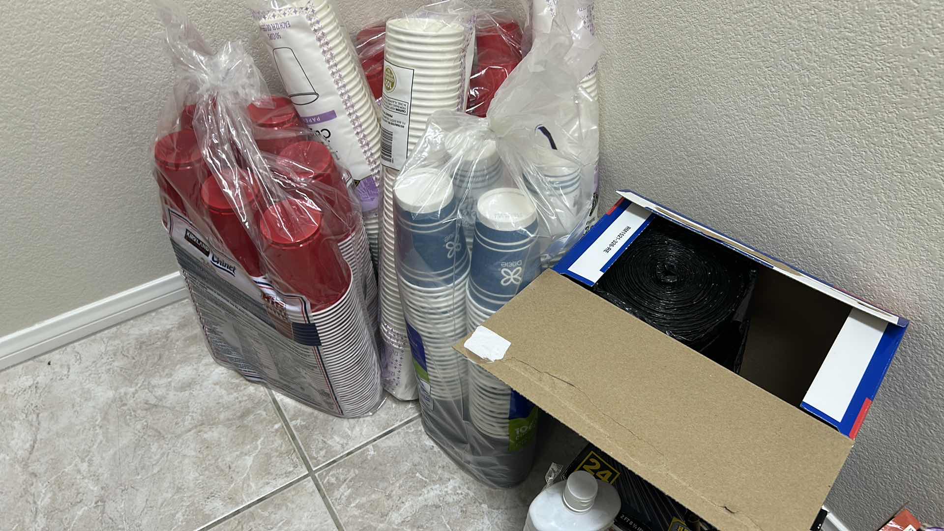 Photo 1 of ASSORTED COLD CUPS TRASH BAGS CLEAN SUPPLIES