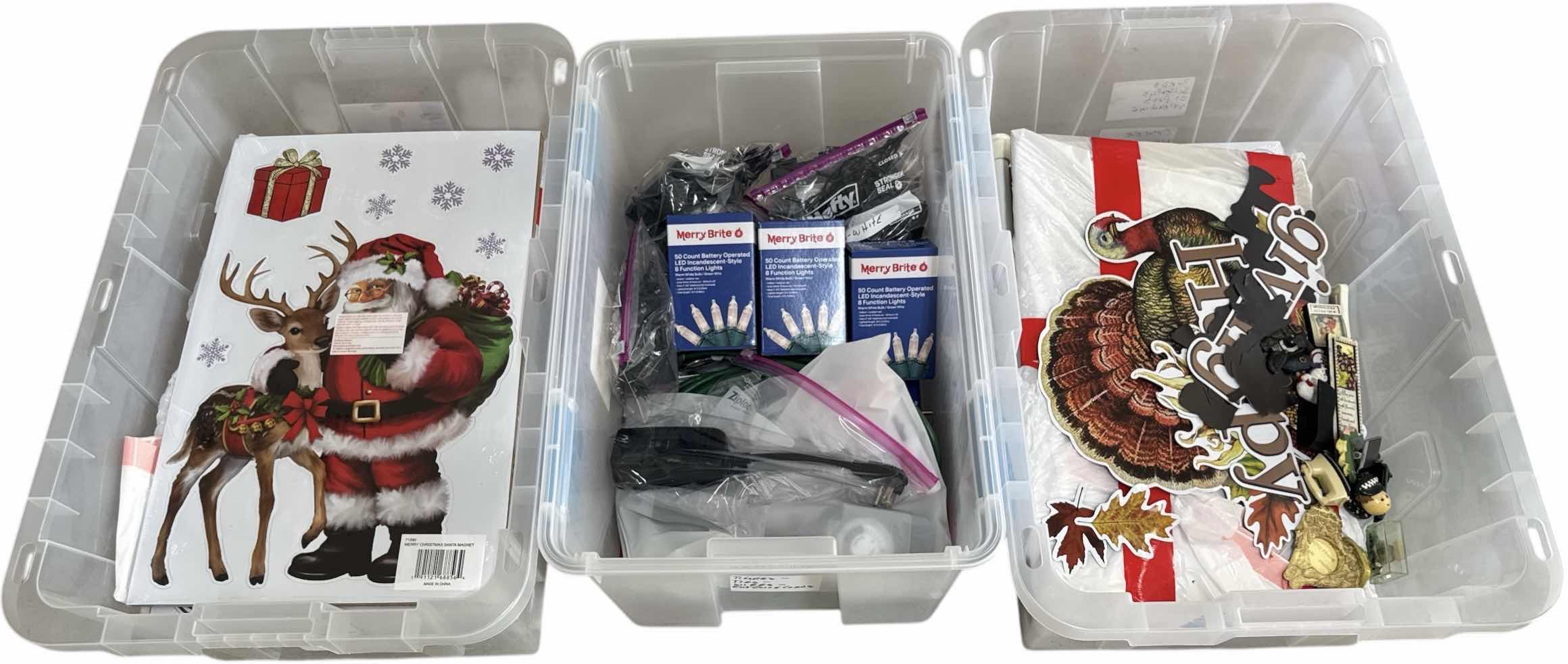 Photo 1 of 3- TOTES WITH ASSORTED HOLDAY DECOR