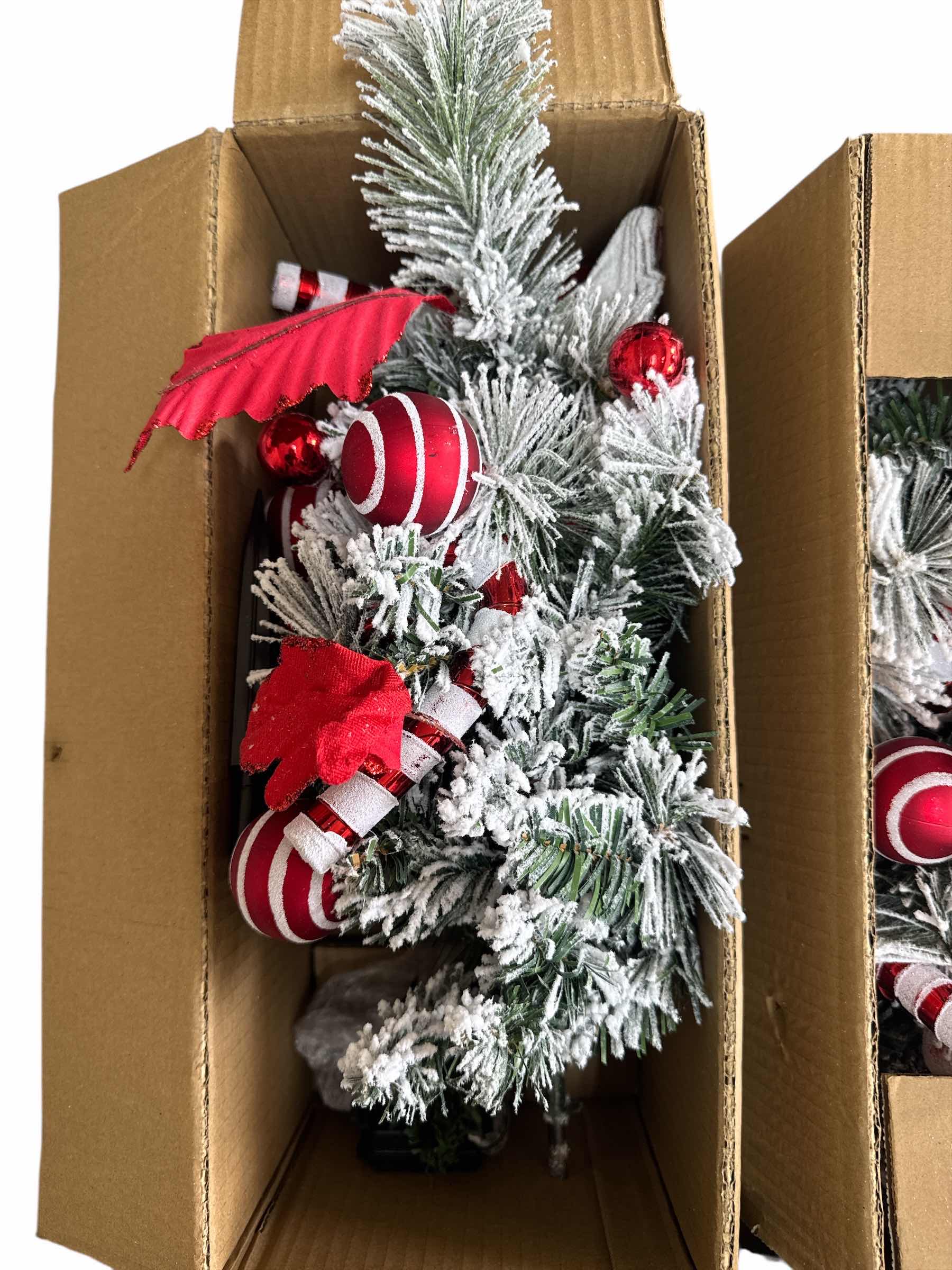 Photo 1 of 4-OUTDOOR HOLDAY DECOR LIGHTED CHRISTMAS TREE STAKE DECORATIONS 
H18” AND SMALLER