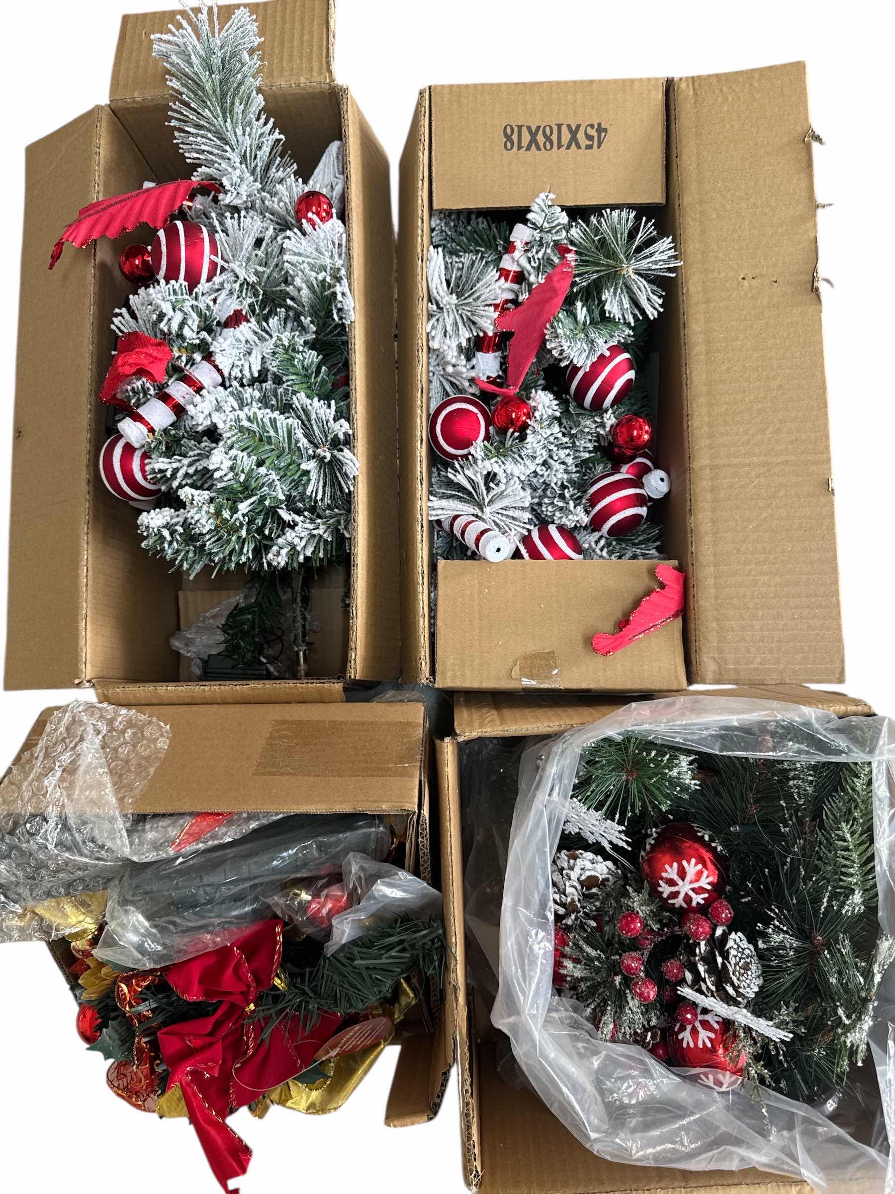 Photo 1 of 4-OUTDOOR HOLDAY DECOR LIGHTED CHRISTMAS TREE STAKE DECORATIONS 
H18” AND SMALLER