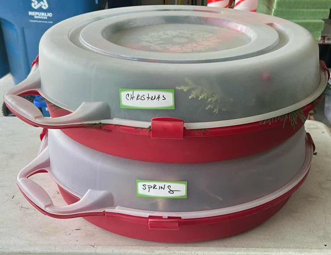 Photo 1 of 2 DECORATIVE SEASONAL WREATHS W CASE