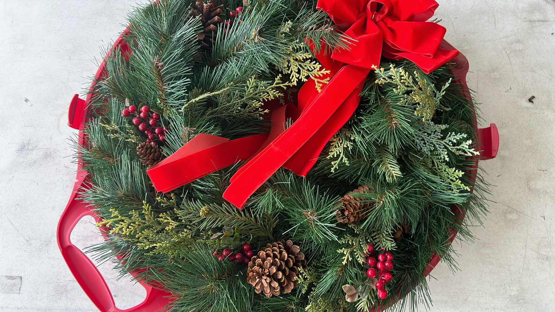 Photo 1 of 2 DECORATIVE SEASONAL WREATHS W CASE