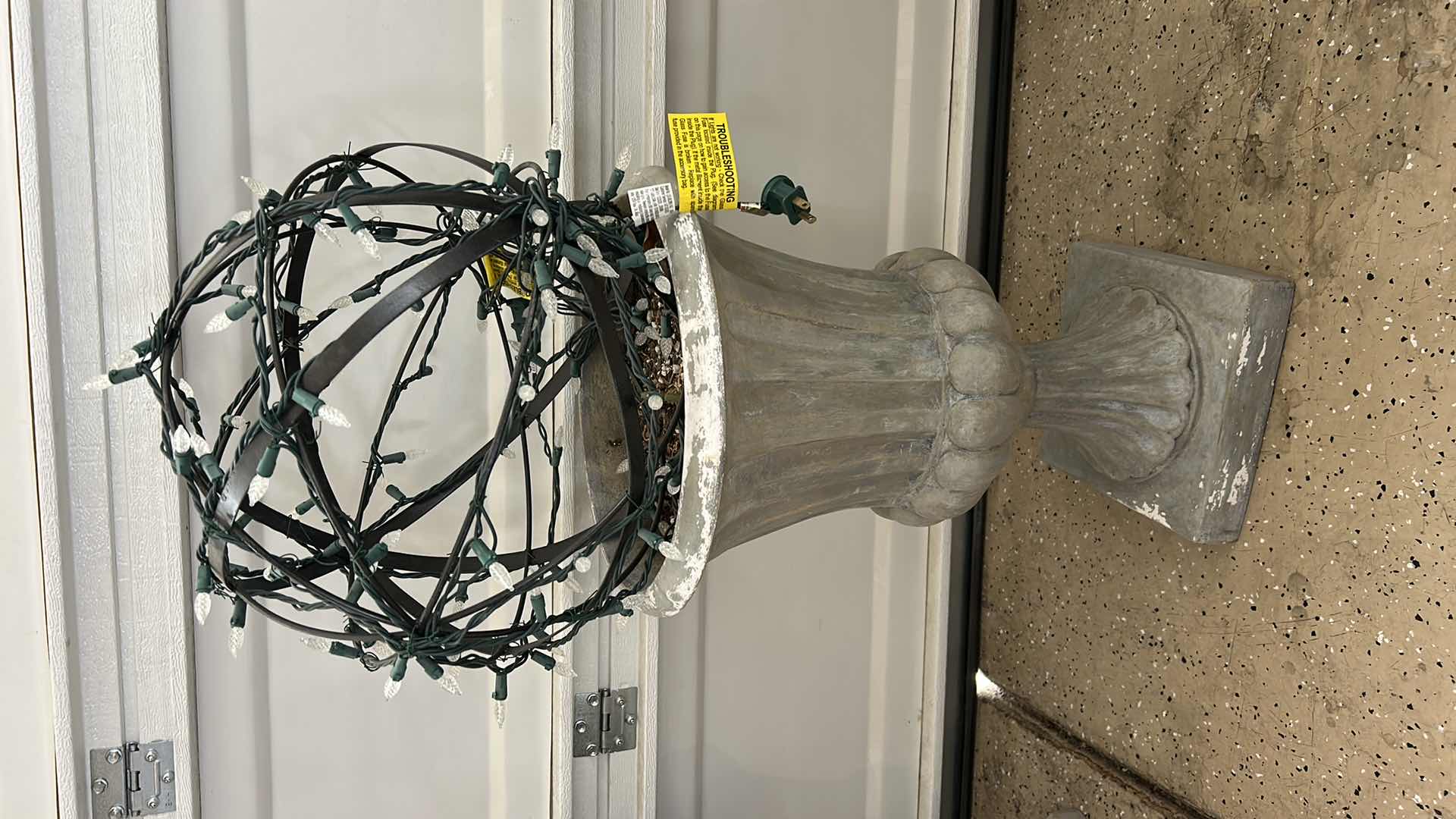 Photo 1 of HEAVY POT H 22.5” WITH ROUND LIGHTED METAL ORB H16”