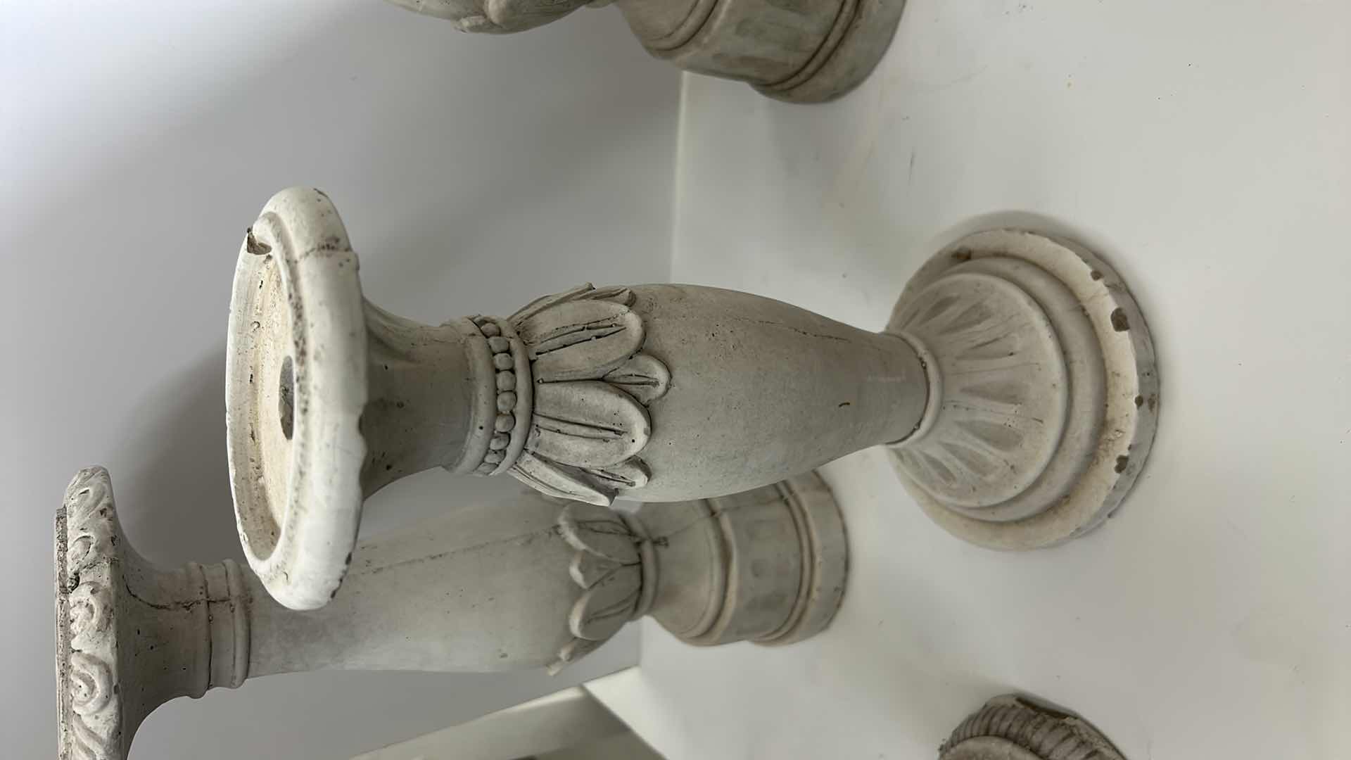 Photo 1 of 3 HEAVY CERAMIC CANDLE HOLDERS ( TALLEST H13”)