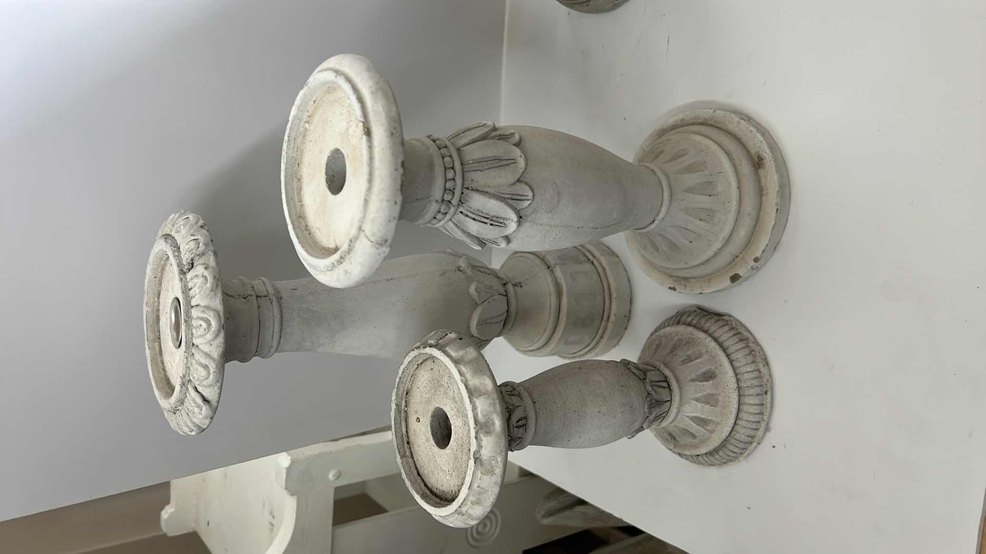 Photo 1 of 3 HEAVY CERAMIC CANDLE HOLDERS ( TALLEST H13”)