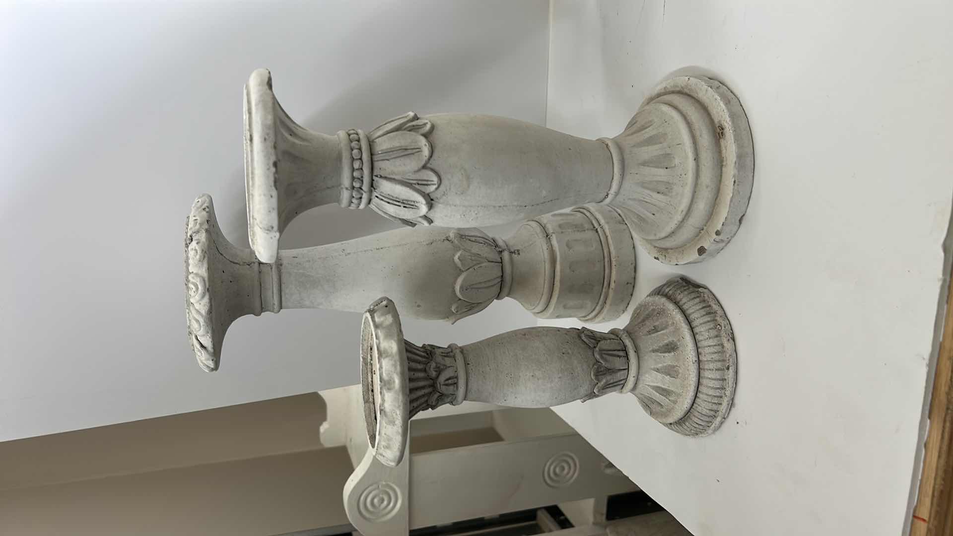 Photo 1 of 3 HEAVY CERAMIC CANDLE HOLDERS ( TALLEST H13”)