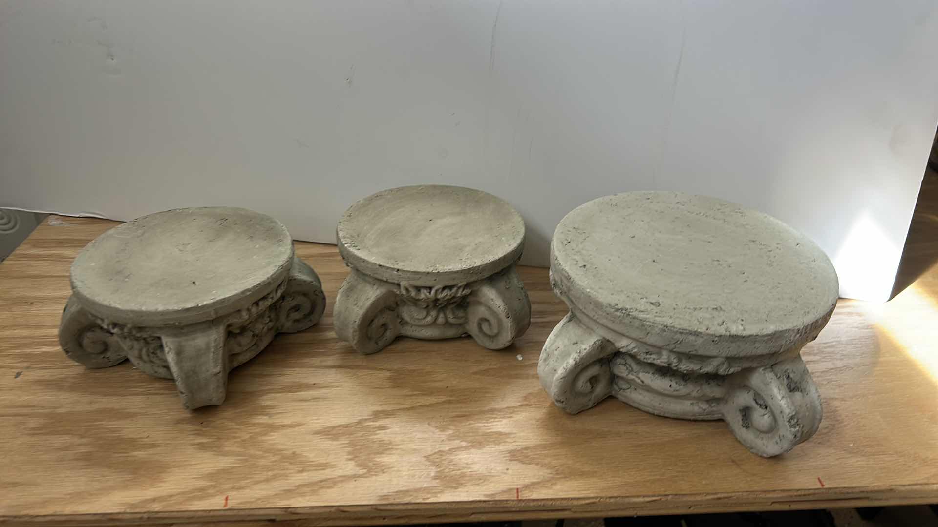 Photo 1 of 4 CERAMIC POTTERY/PLANT STANDS ( LARGEST 8” x H4”