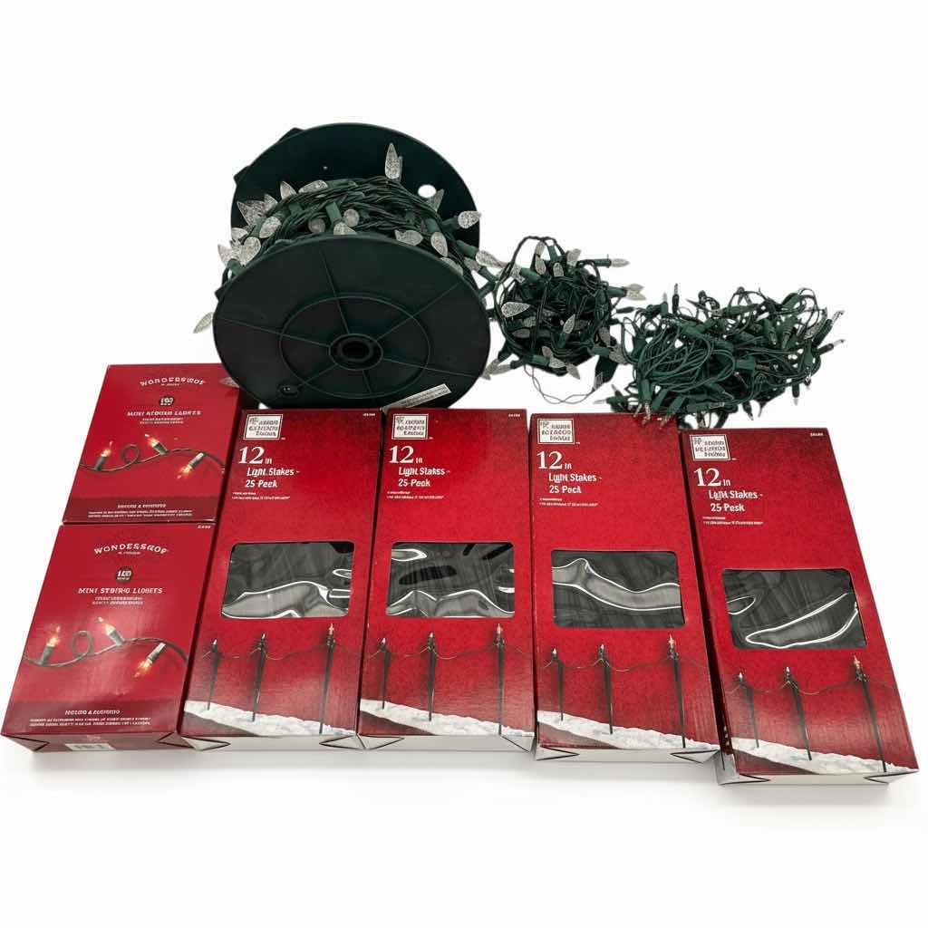 Photo 1 of 6 NEW BOXES OF CHRISTMAS LIGHTS AND 3 SPOOLS OF LIGHTS