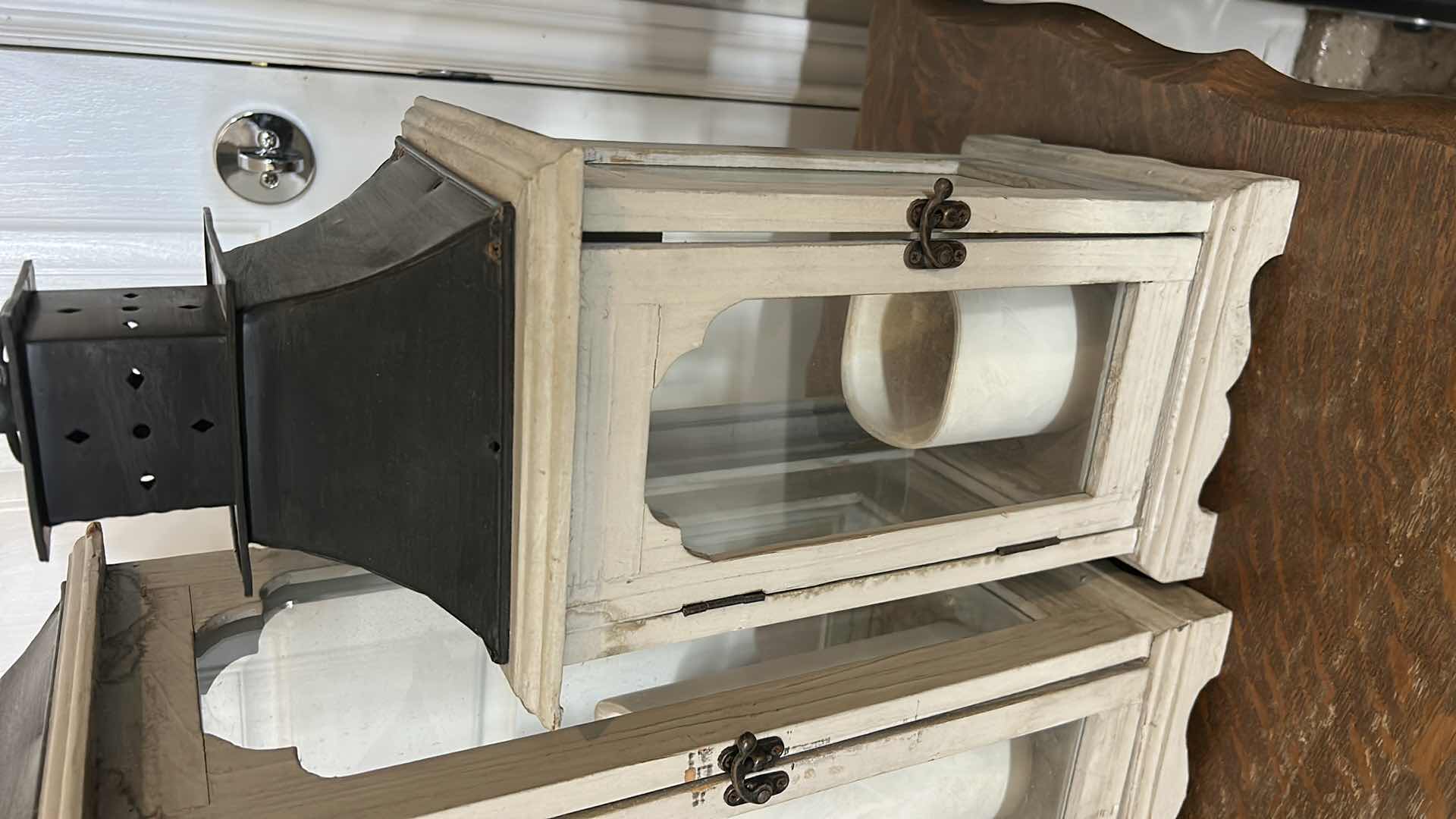 Photo 1 of 2 WOOD AND METAL LANTERNS (TALLEST H28”