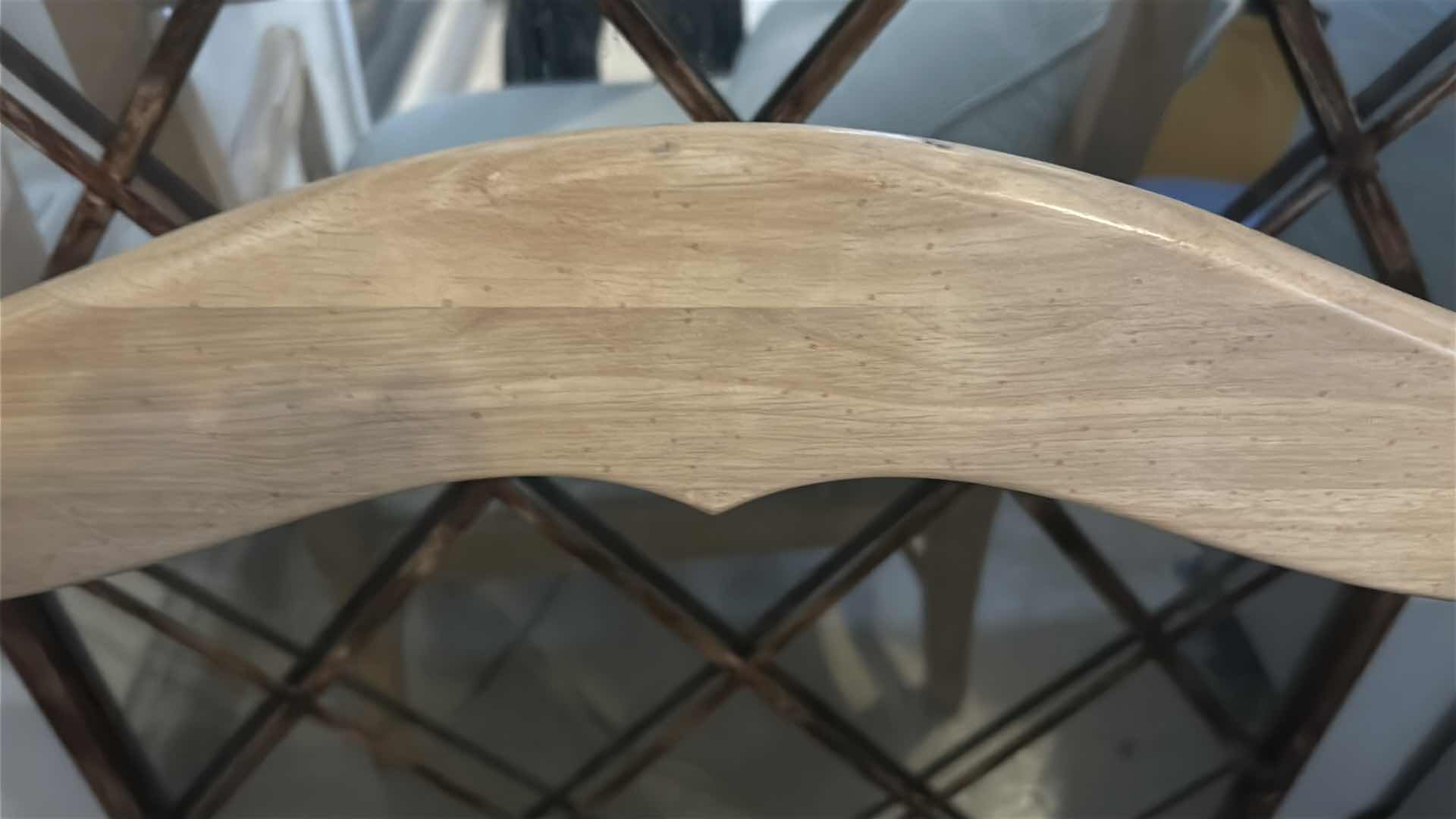 Photo 1 of CAMILLE UPHOLSTERED ARMCHAIR IN BLUE AND WHITE STRIPED FABRIC, OAK FRAME IN A LOUIS XV SILHOUETTE  28 1/2“ x 28“ x H35“