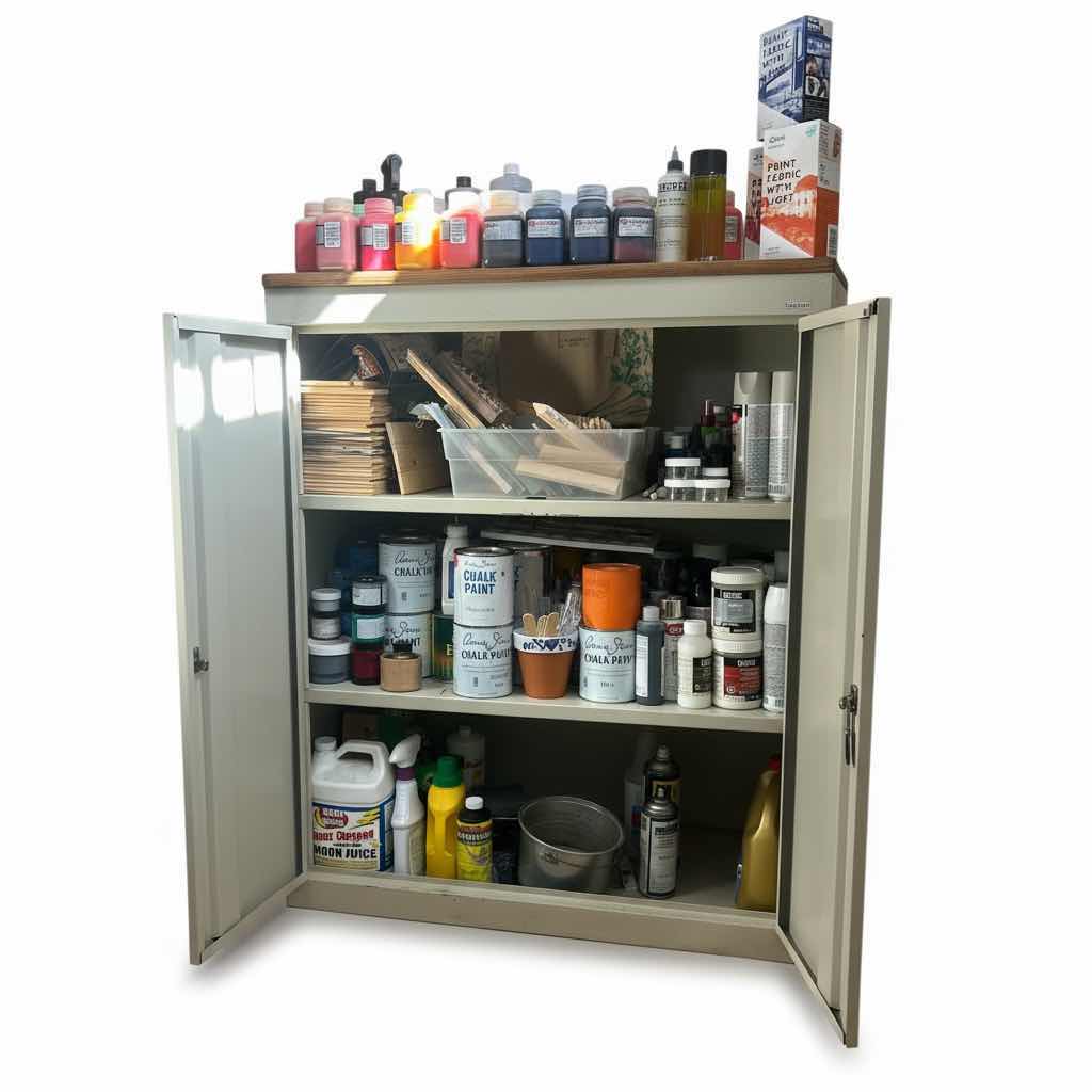 Photo 1 of METAL CRAFT CABINET  WITH CONTENTS 3’ x 19” X H43”