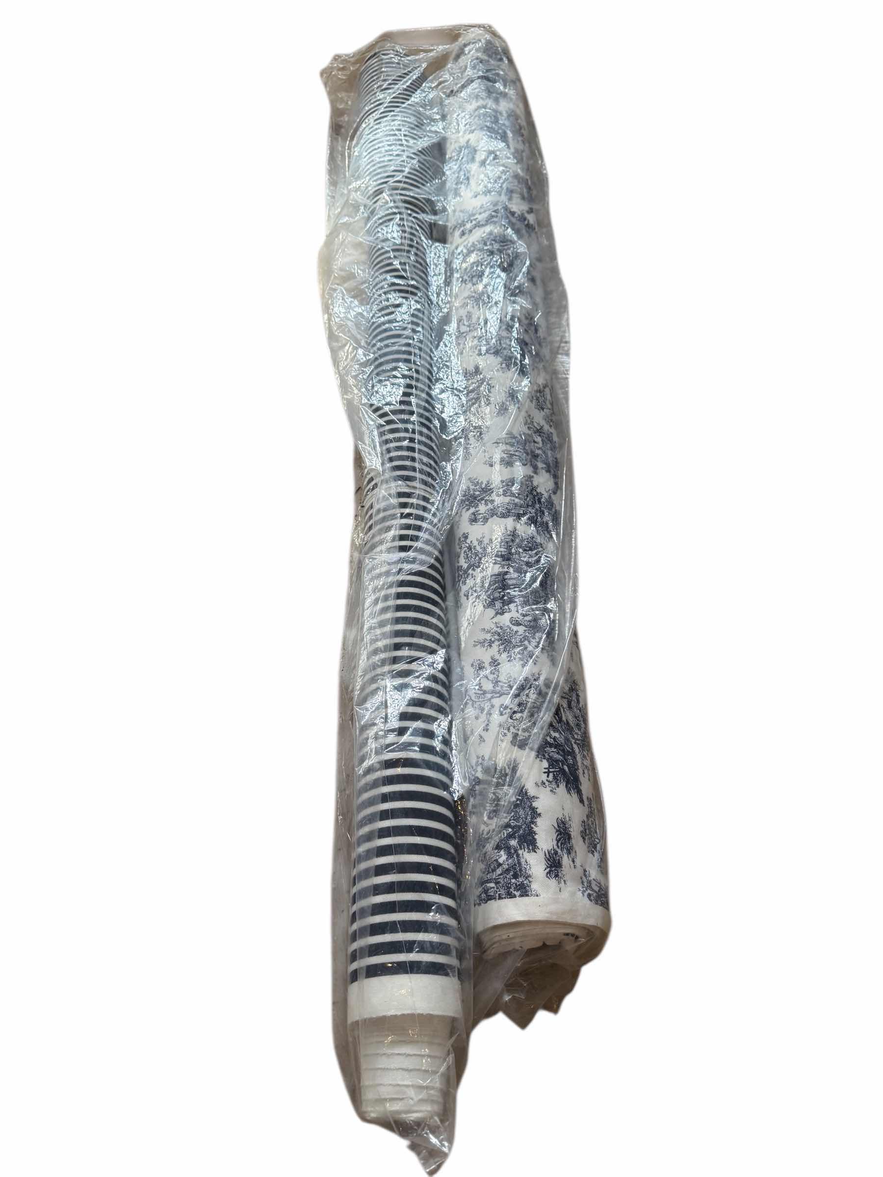 Photo 1 of ROLLS OF BLUE & WHITE UPHOLSTERY FABRIC