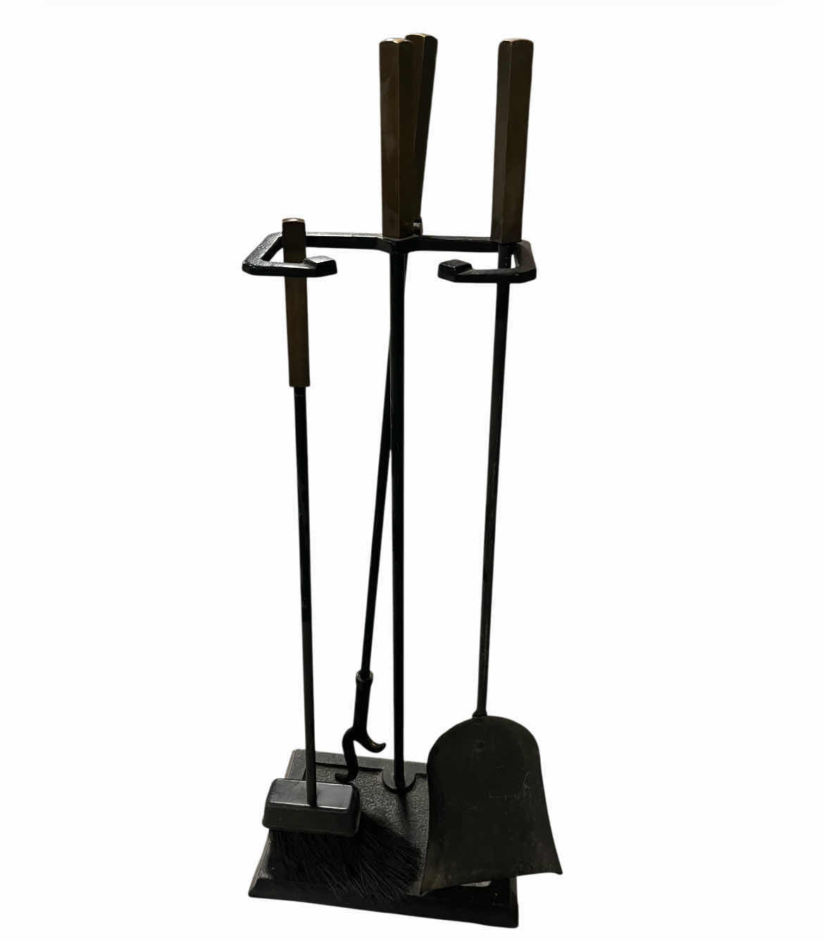 Photo 1 of CAST IRON FINISH FIREPLACE POKER & TOOL SET W STAND
