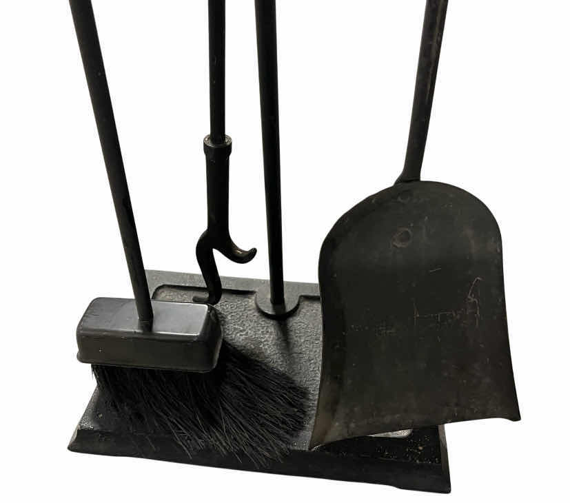 Photo 1 of CAST IRON FINISH FIREPLACE POKER & TOOL SET W STAND