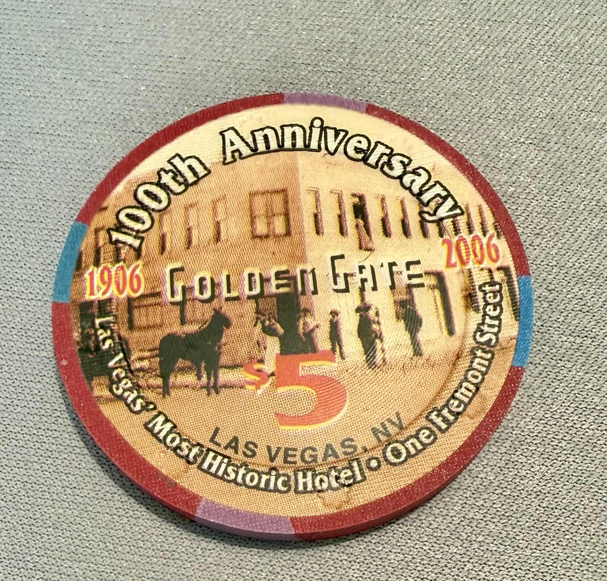 Photo 1 of 3-GOLDEN GATE HOTEL & CASINO $5.00 GAMING CHIPS