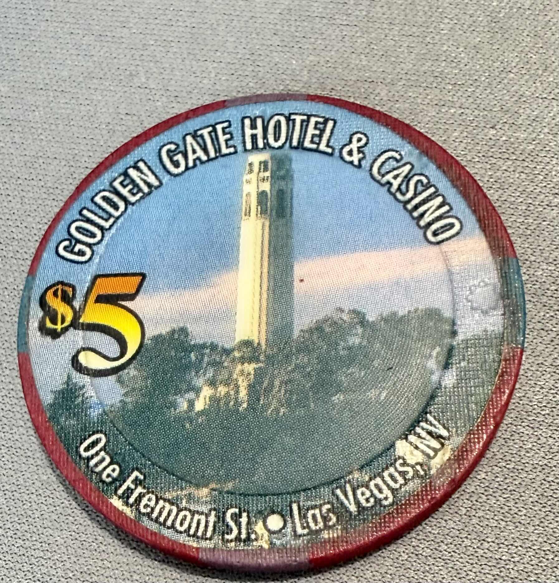 Photo 1 of 3-GOLDEN GATE HOTEL & CASINO $5.00 GAMING CHIPS