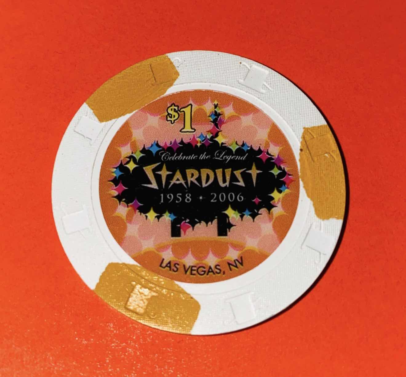 Photo 1 of 10-STARDUST LAS VEGAS FINAL EDITION LAST CASINO $1.00 POKER CHIPS