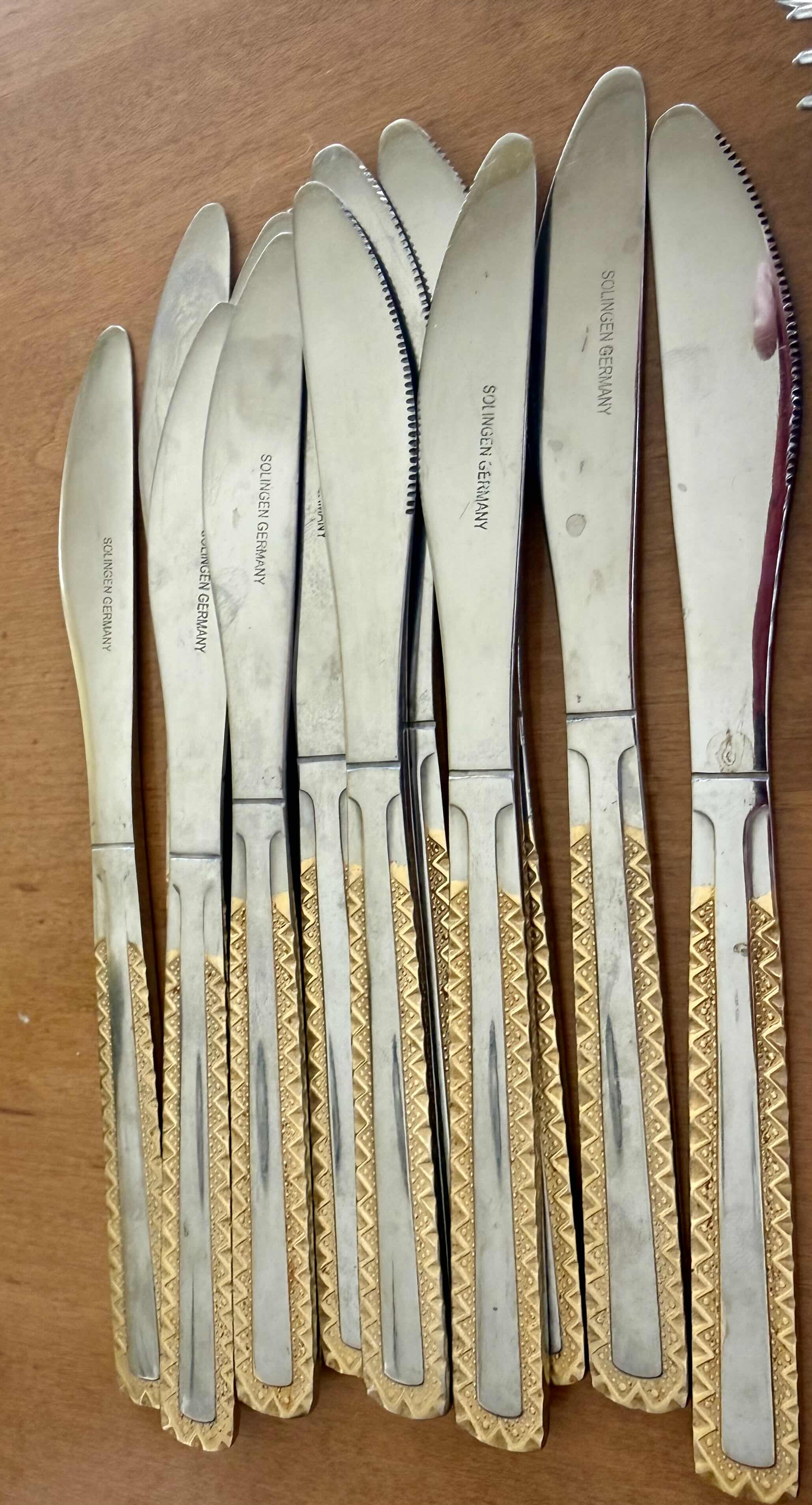 Photo 1 of 60 PCS-VINTAGE SOLINGEN GERMANY GOLD PLATED FLATWARE SET