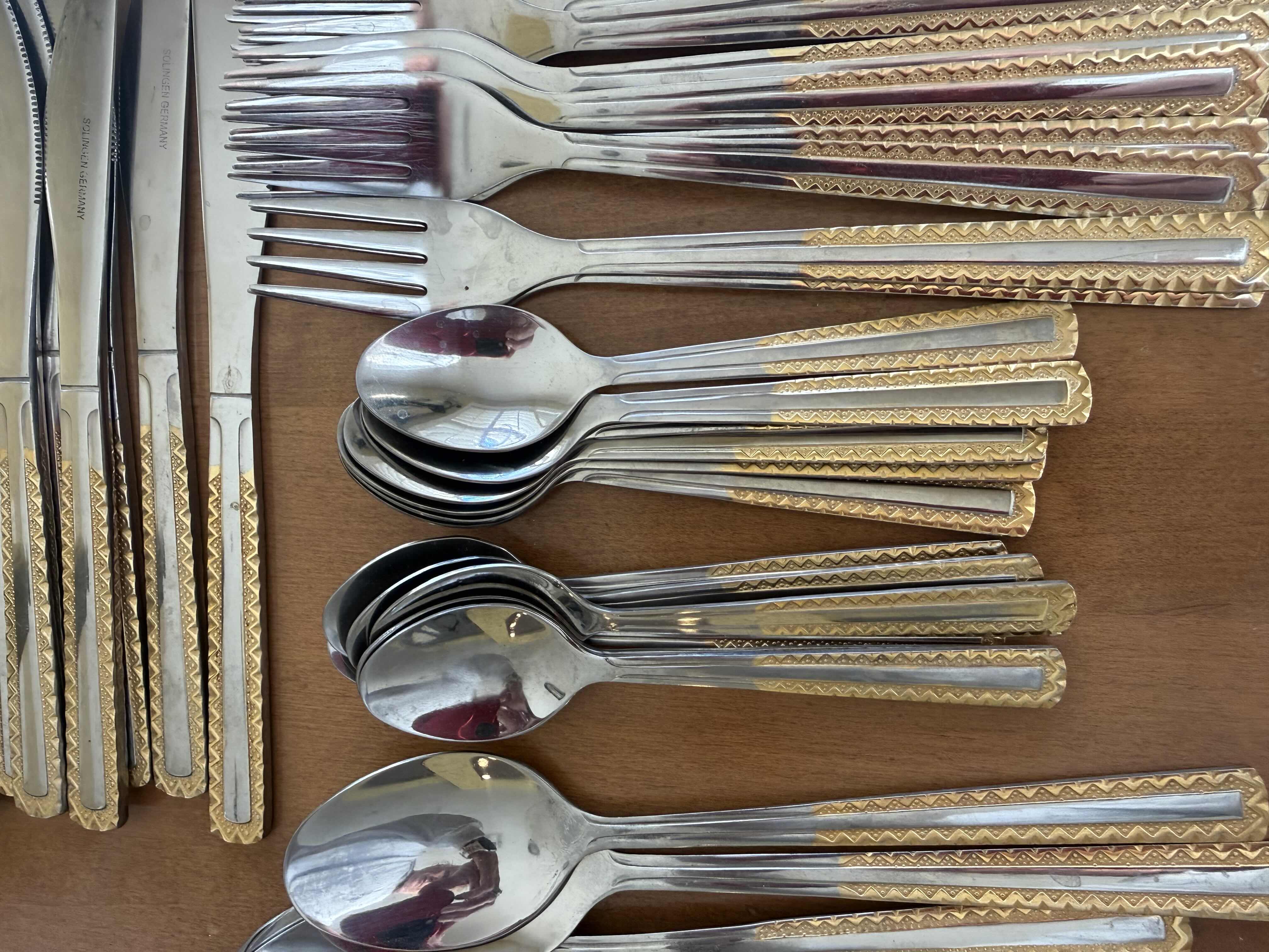 Photo 1 of 60 PCS-VINTAGE SOLINGEN GERMANY GOLD PLATED FLATWARE SET