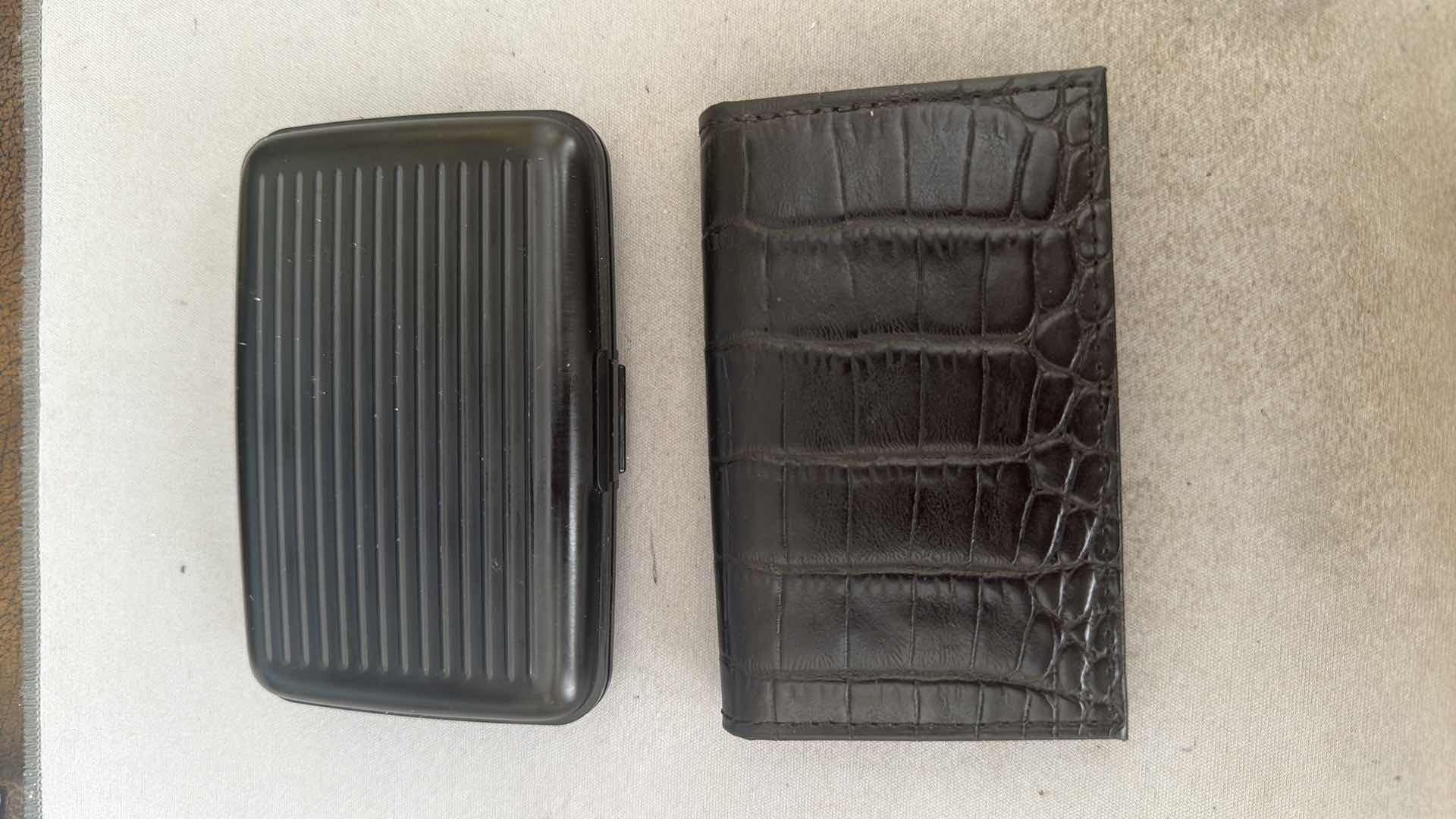 Photo 1 of OGON BLACK CREDIT CARD WALLET, SMALL LEATHER BLACK CARD HOLDER