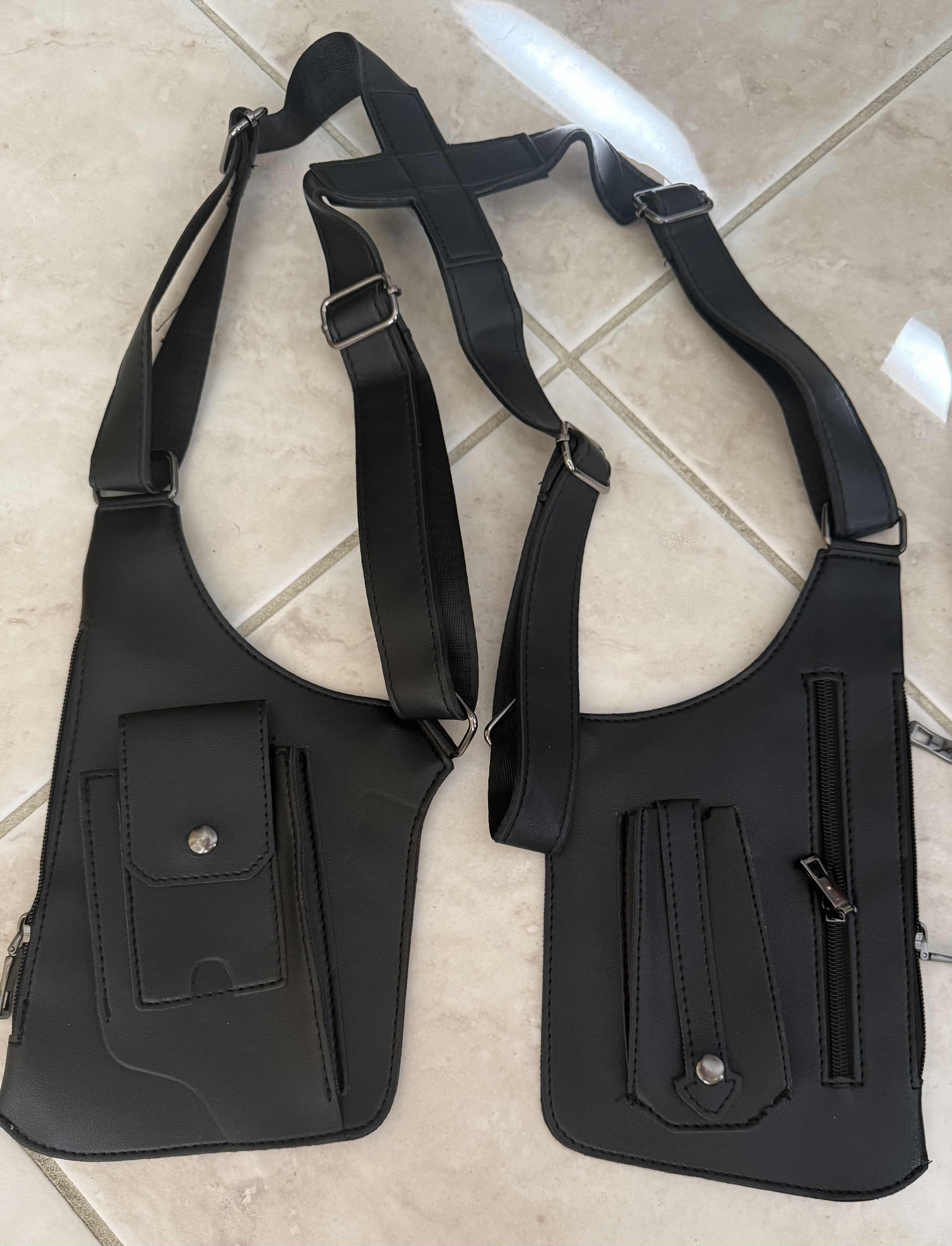 Photo 1 of 2-TOUGH GUY SLING CHEST BAGS-BLACK & BROWN