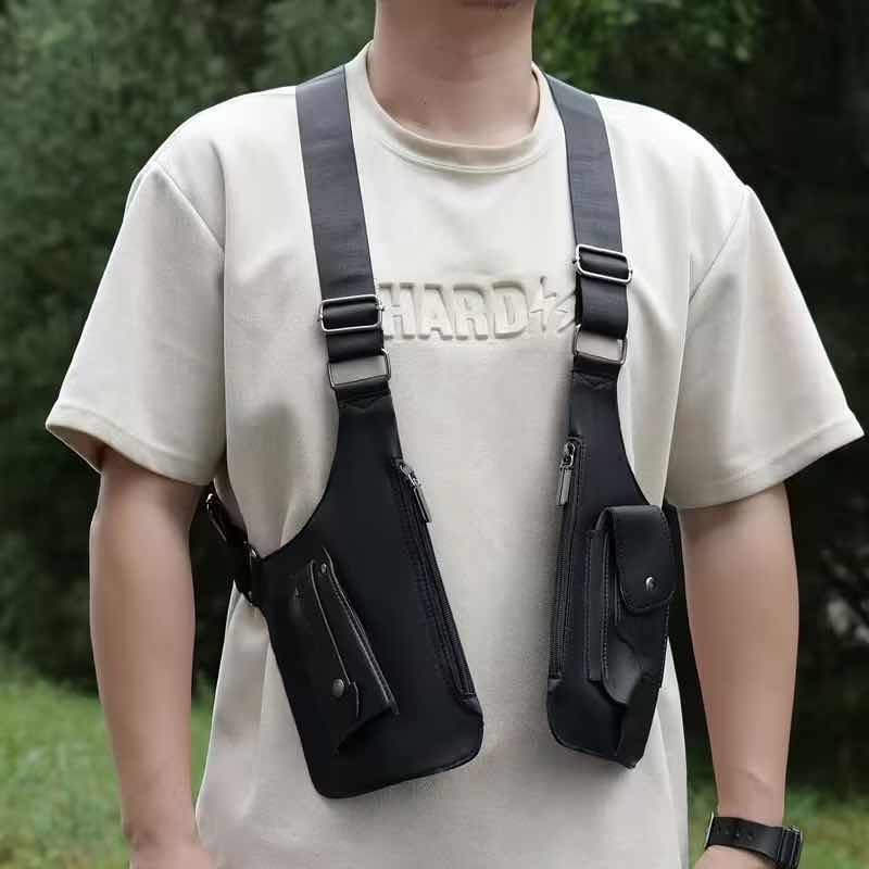 Photo 1 of 2-TOUGH GUY SLING CHEST BAGS-BLACK & BROWN