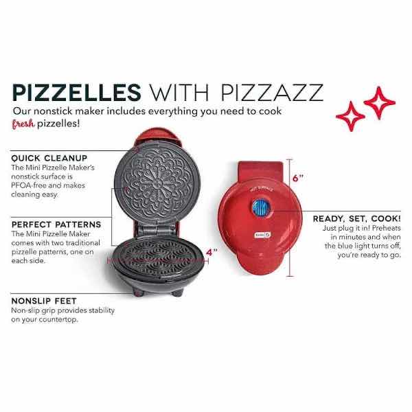Photo 1 of NEW NOSTALGIA MY MINI 5” NONSTICK WAFFLE MAKER & DASH 4” NONSTICK MINI  PIZZELLE MAKER