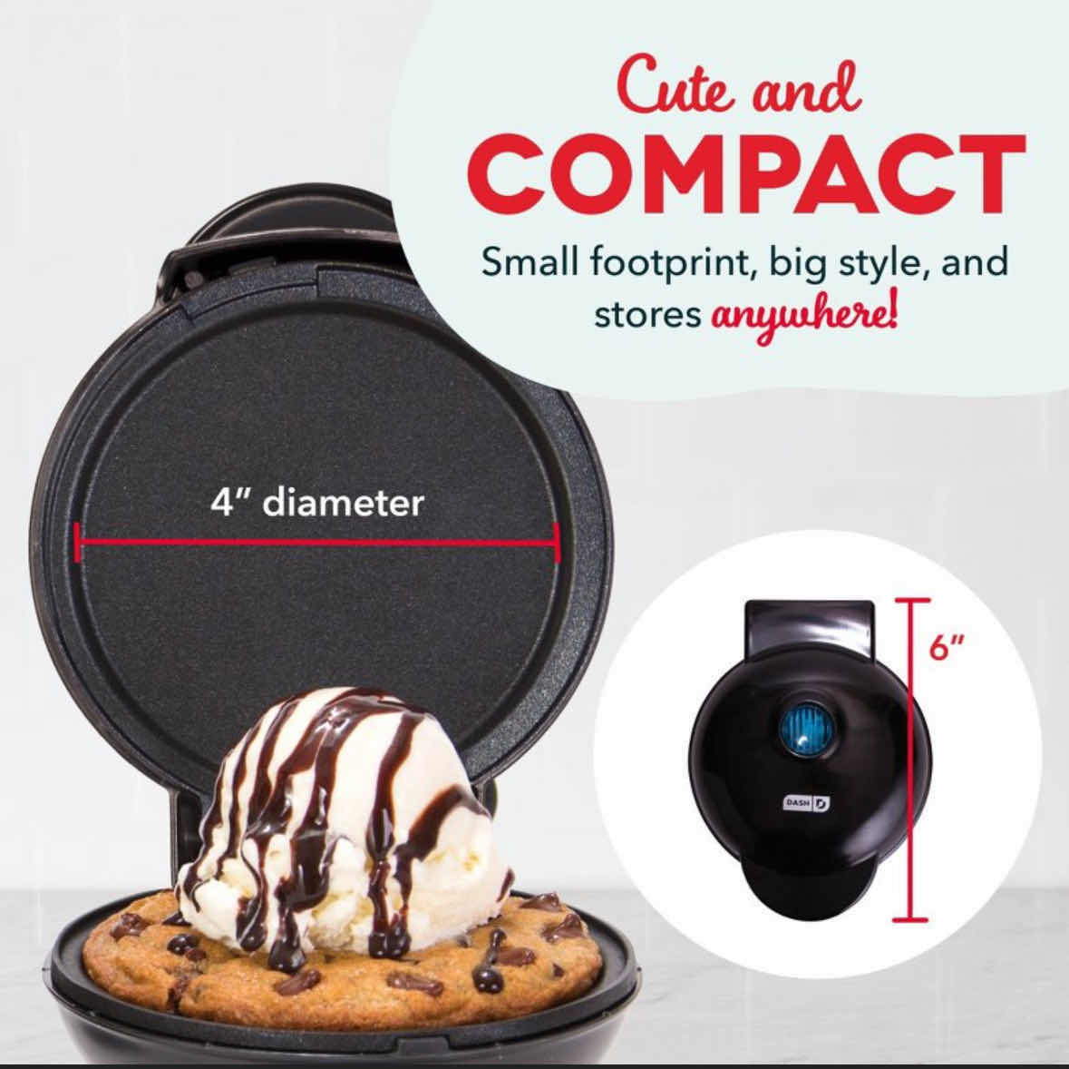 Photo 1 of NEW DASH 4” NONSTICK MINI MAKER GRIDDLE, BLACK & DASH 4” NONSTICK MINI MAKER GRILL, AQUA