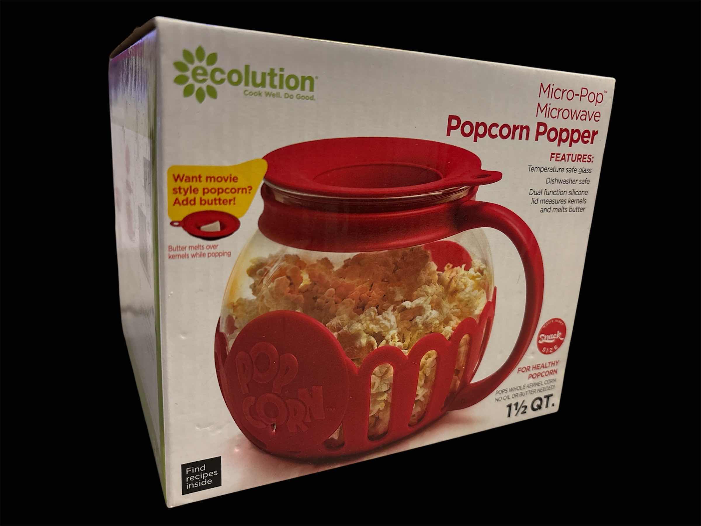 Photo 1 of NEW ECOLUTION MICRO-POP MICROWAVE POPCORN POPPER W 3-IN-1 LID