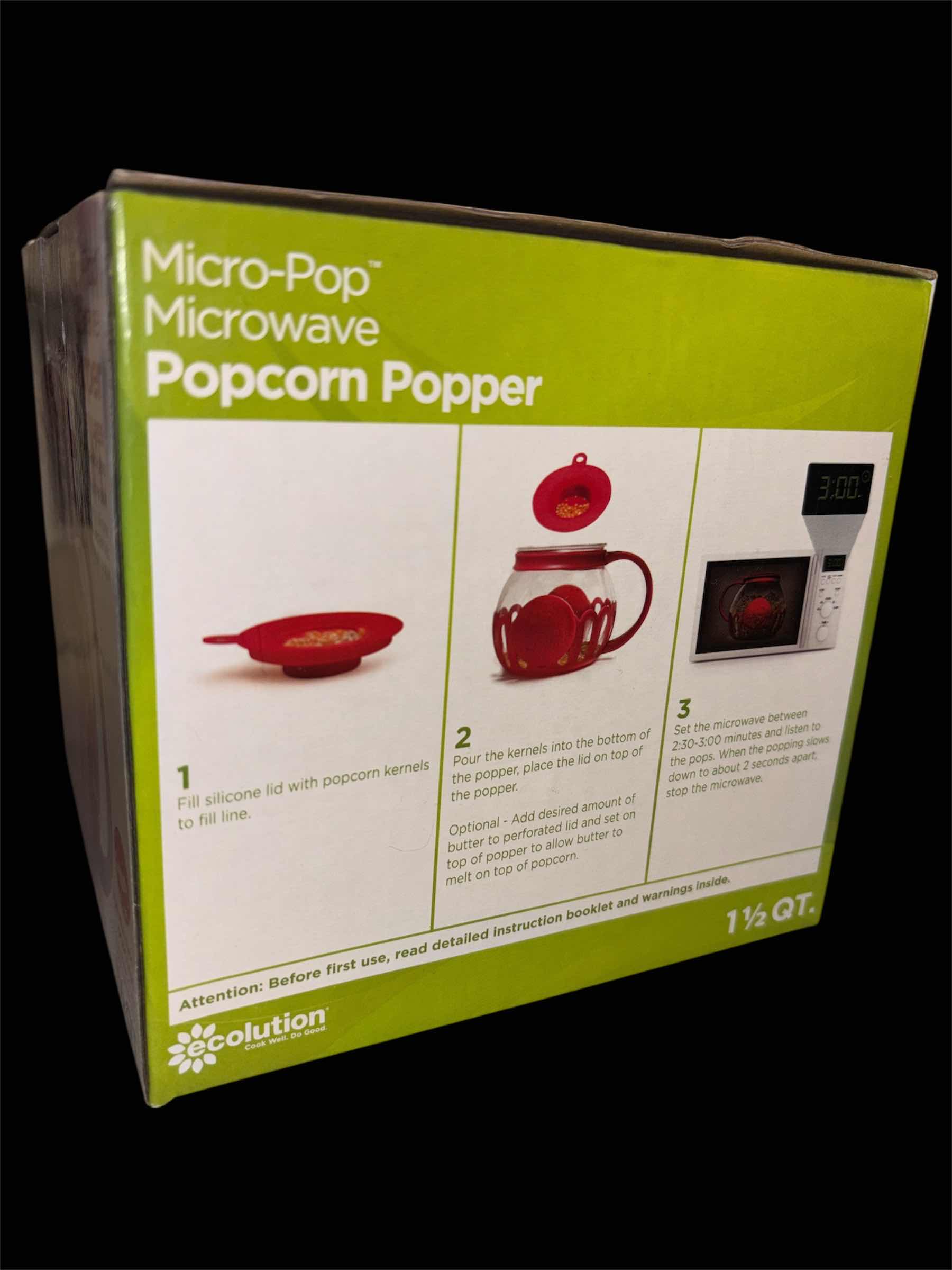 Photo 1 of NEW ECOLUTION MICRO-POP MICROWAVE POPCORN POPPER W 3-IN-1 LID