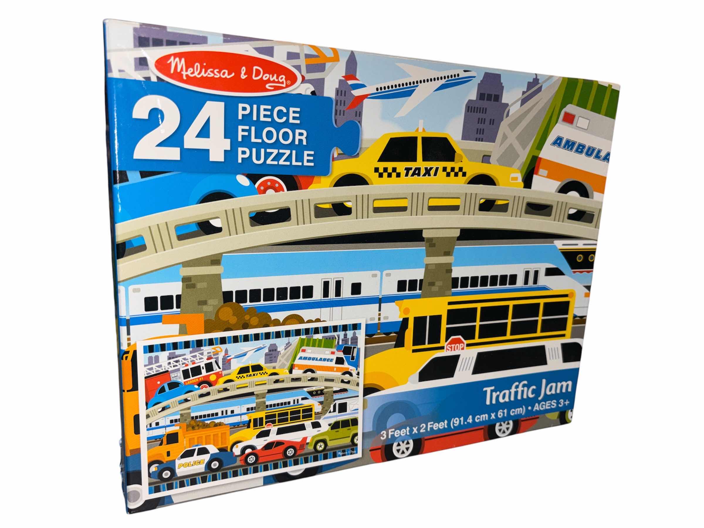 Photo 1 of NEW MELISSA & DOUG TRAFFIC JAM 48 PC FLOOR PUZZLE 3’ X 2’