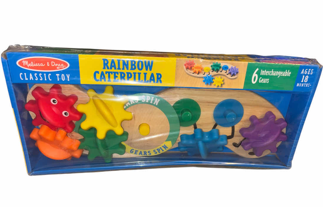 Photo 1 of NEW MELISSA & DOUG RAINBOW CATERPILLAR GEAR TOY W 6 INTERCHANGEABLE GEARS