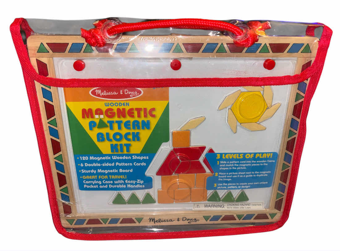 Photo 1 of NEW MELISSA & DOUG WOODEN MAGNETIC PATTERN BLOCK KIT
